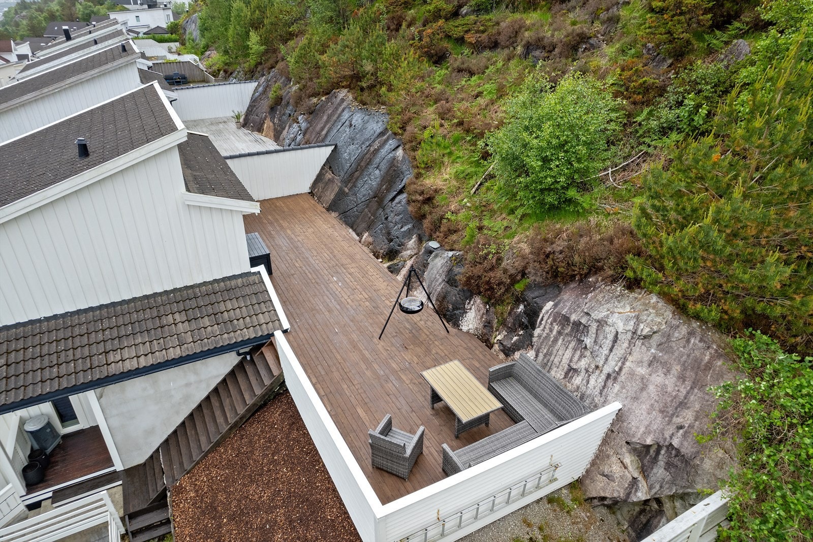Stor usjenert terrasse Galleribilde