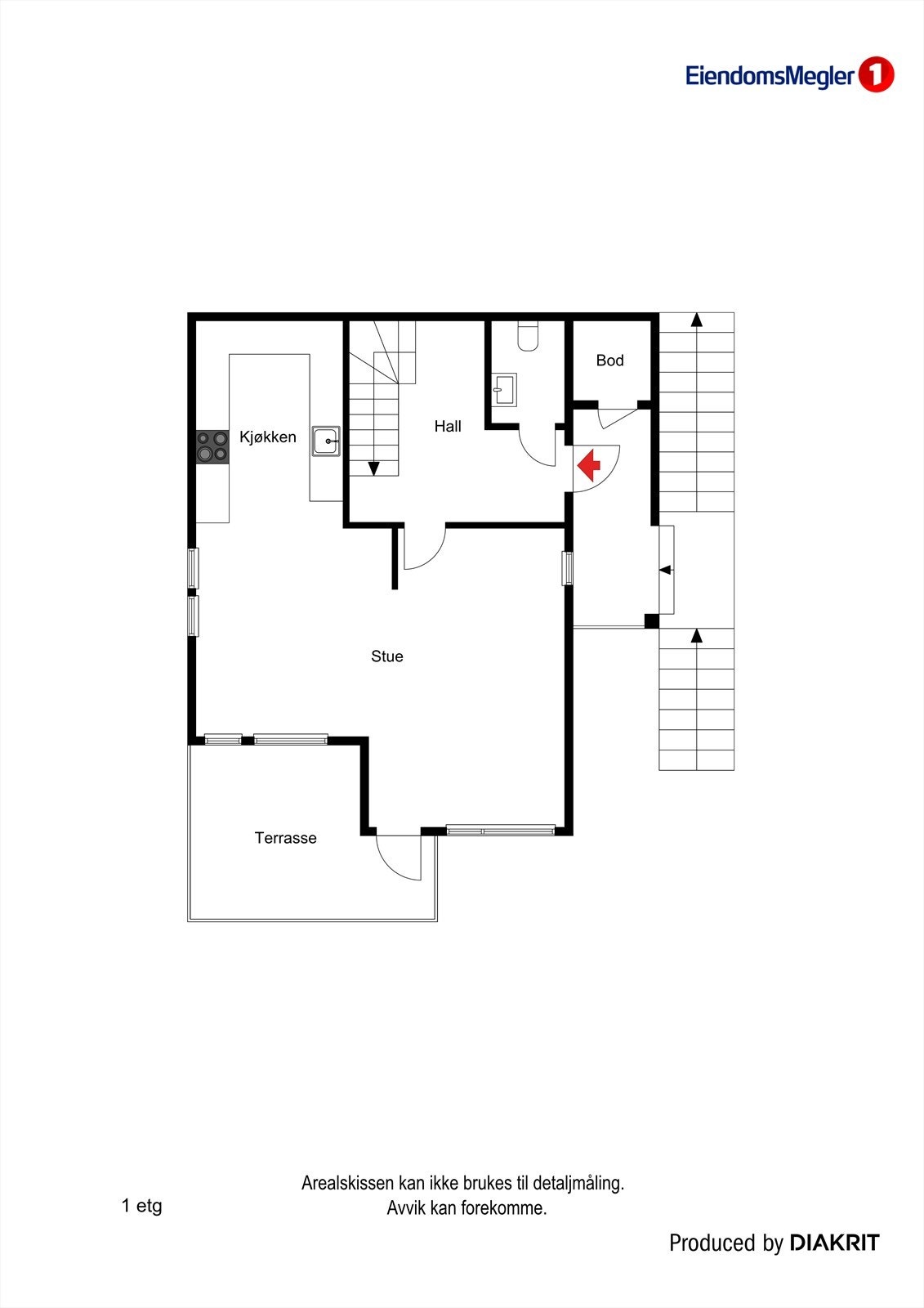 Plantegning 1. etasje Galleribilde