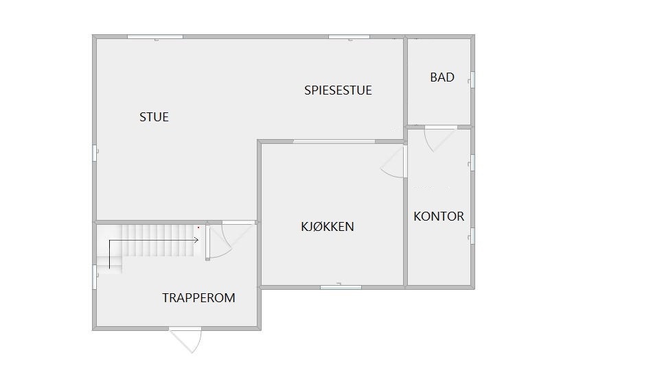 Plantegning 1. etasje Galleribilde