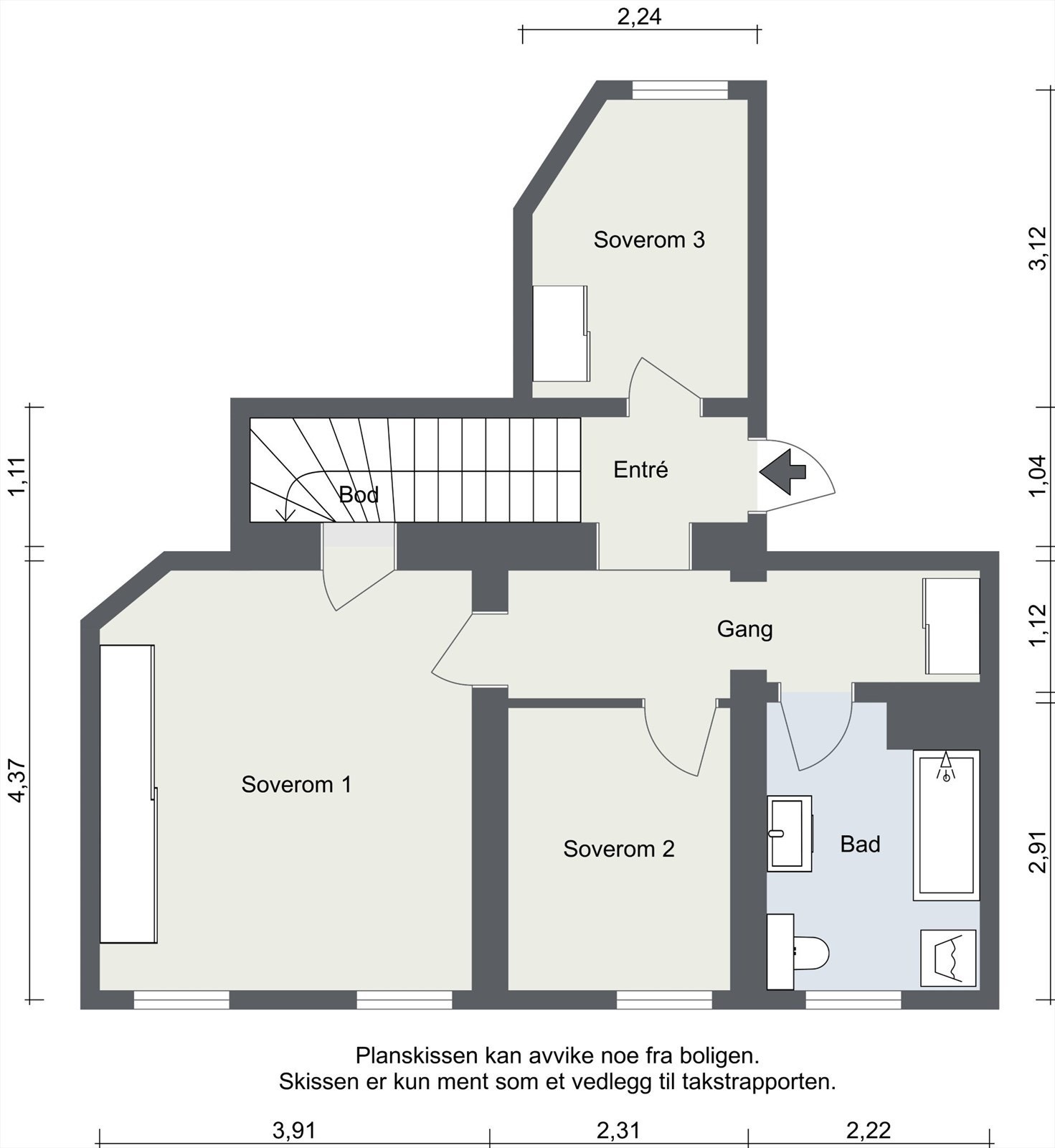 Planløsning av første etasje. Galleribilde
