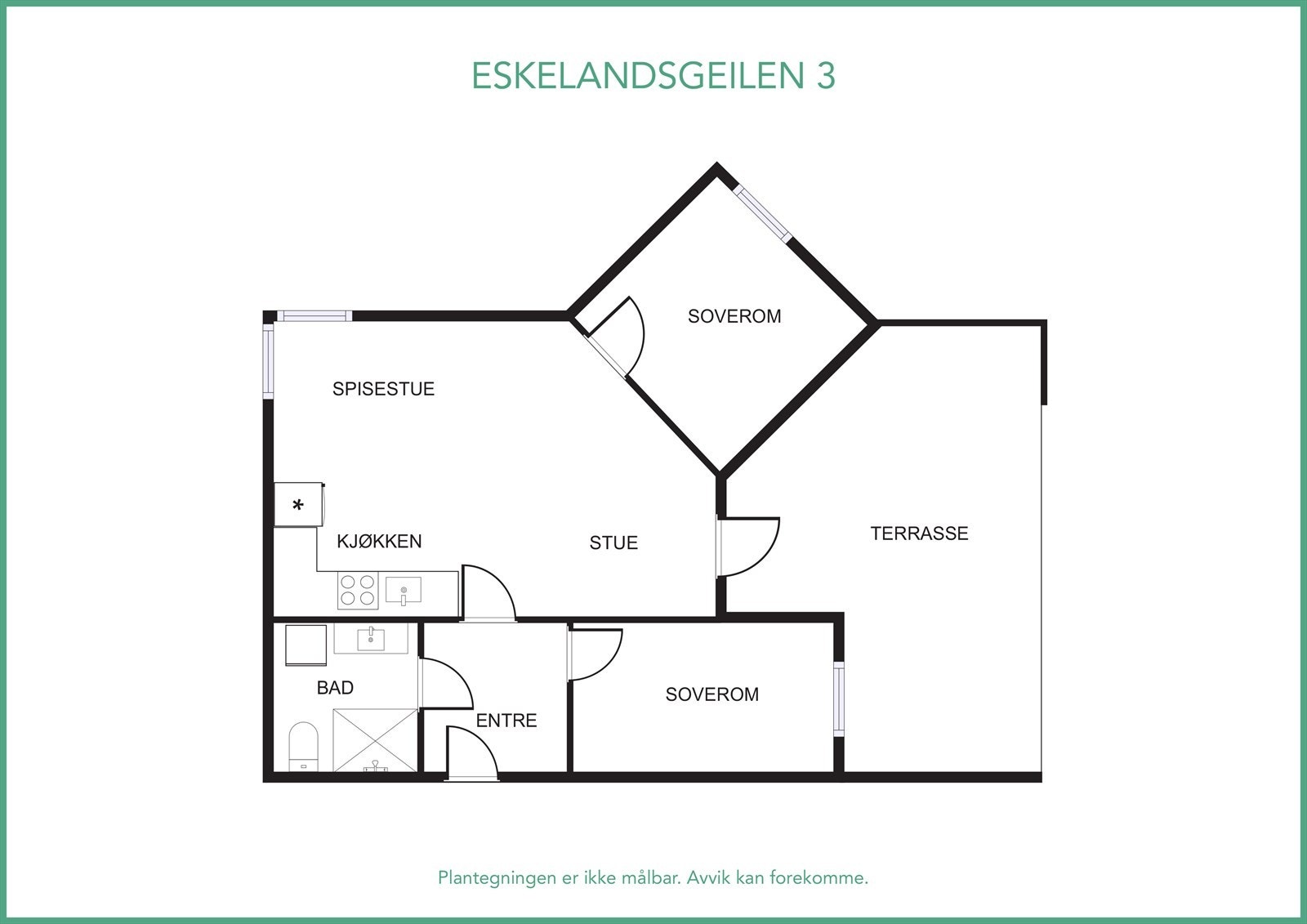 Plantegning - se også virtuell visning! Trykk på 360 knappen Galleribilde