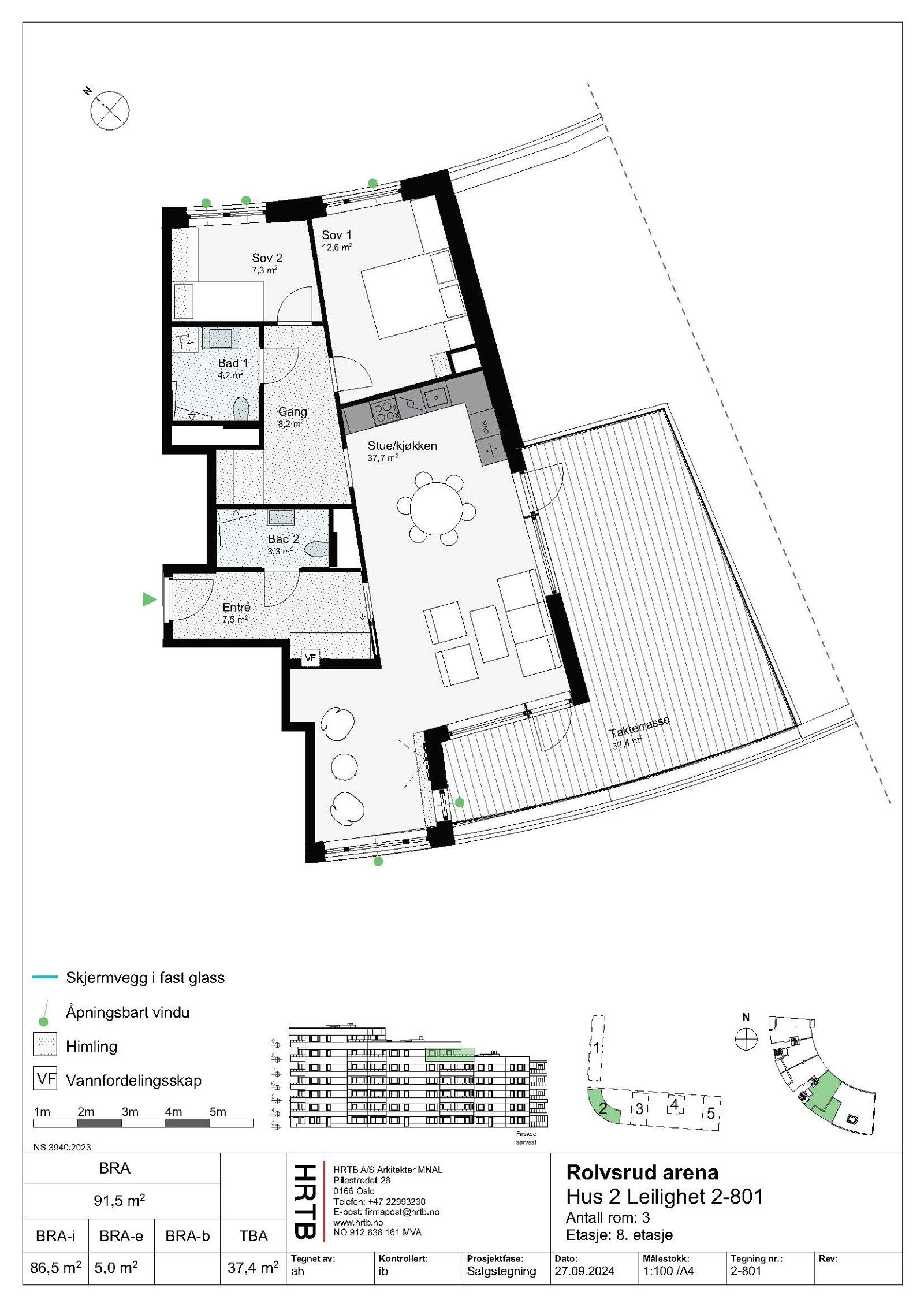 Plantegning - Leilighet 801 Galleribilde