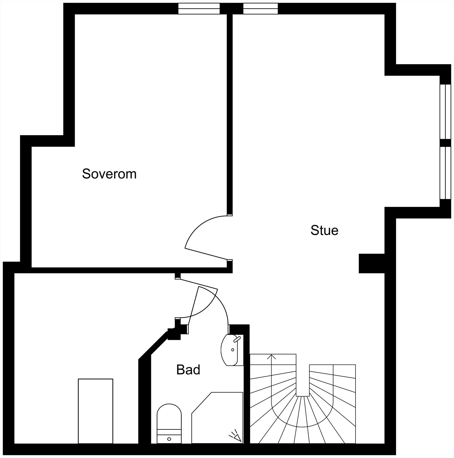Plantegning loftsetasje. Galleribilde