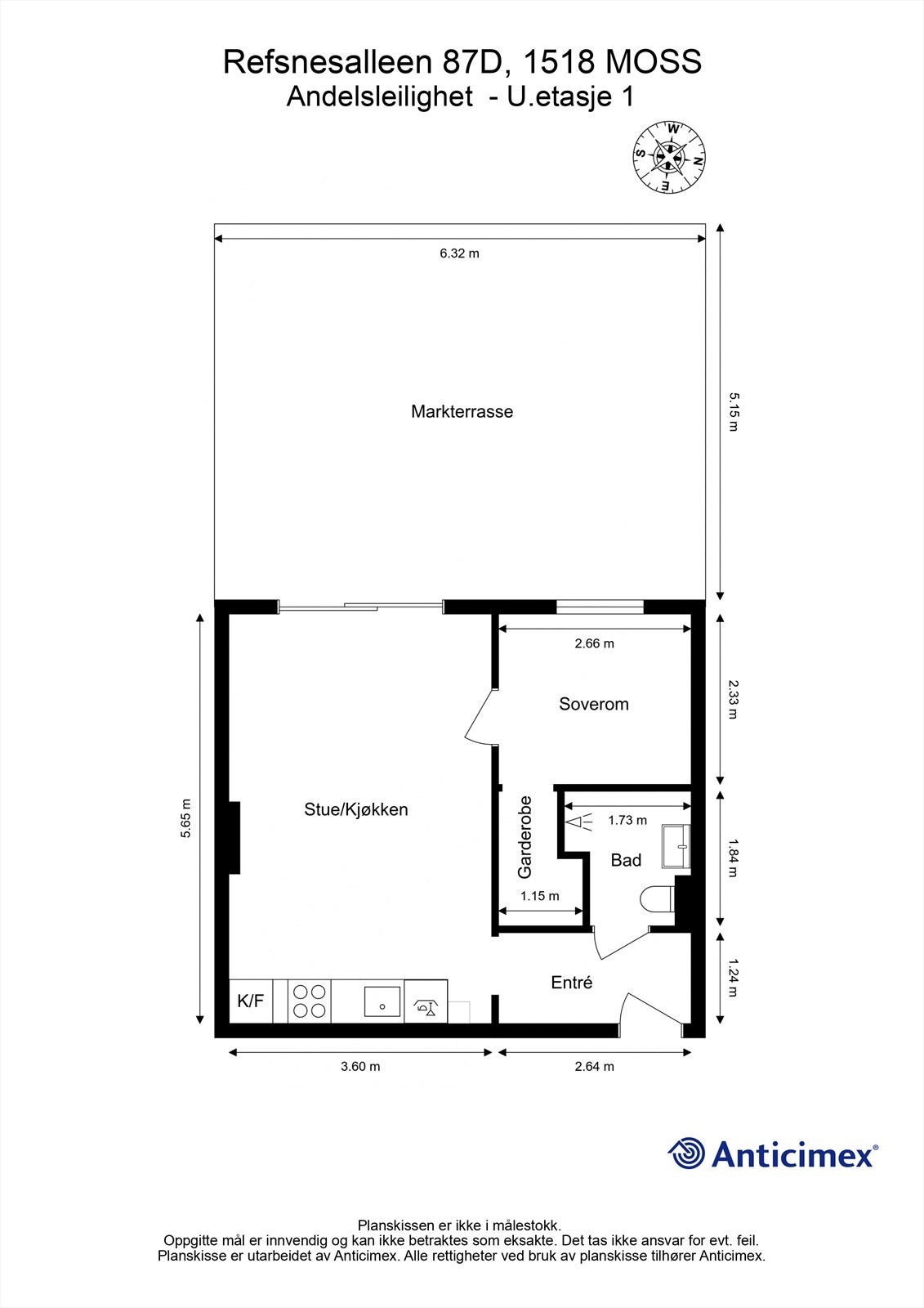 Leiligheten disponerer også bod på fellesareal i samme etasje. Galleribilde