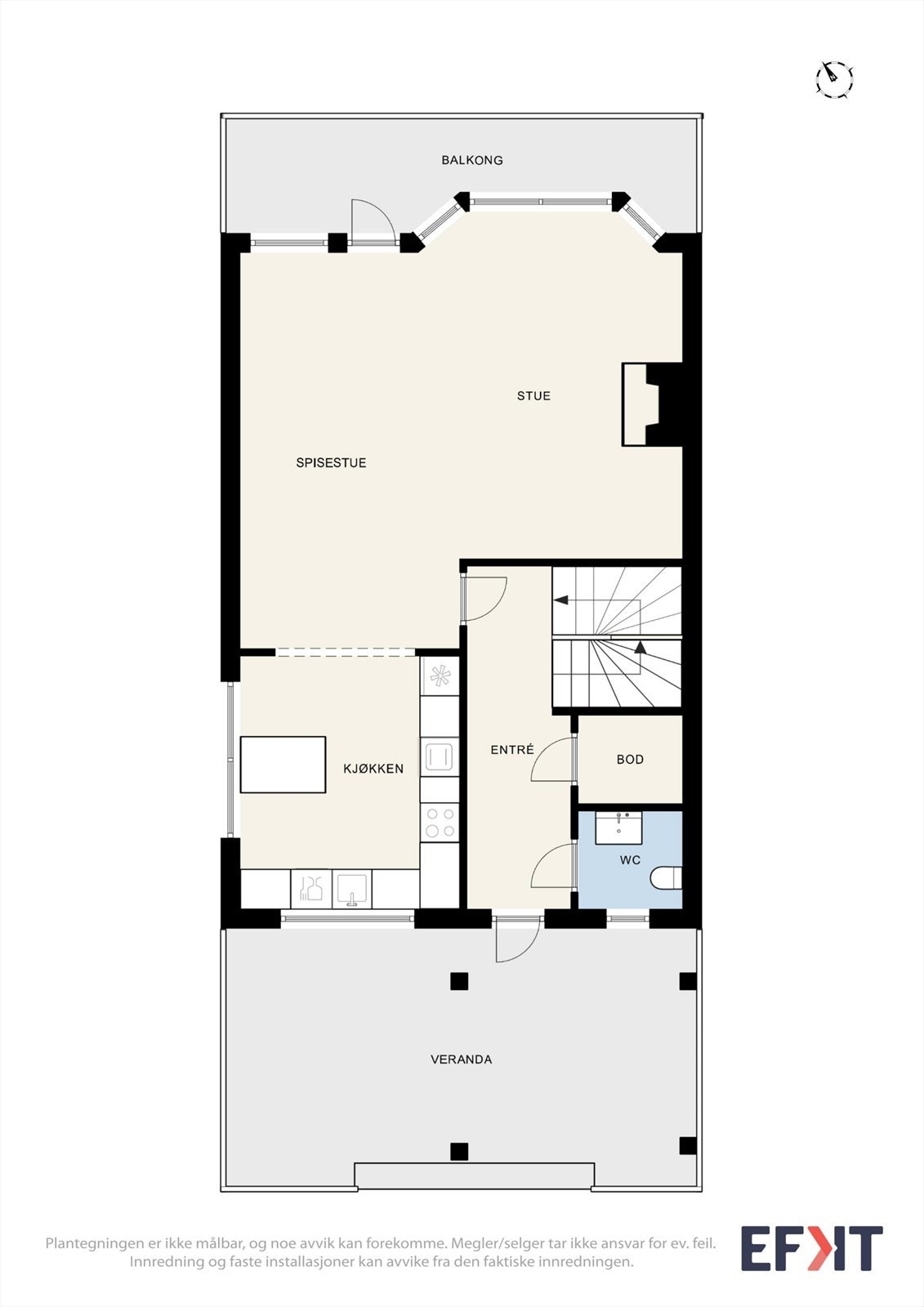 Plantegning 1. Etasje (Etasjen opp fra inngangspartiet). Galleribilde