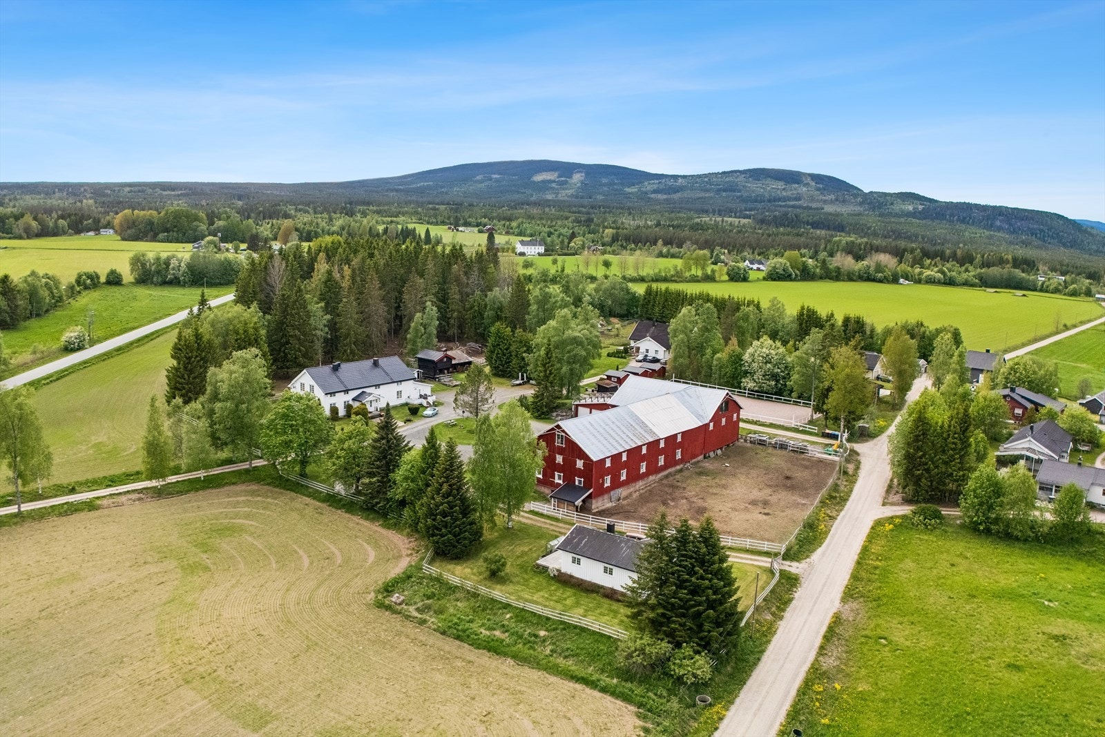 Store Arnestad gir et stort mulighetsrom; flere hus for utleie, stor låve, garasjer, stall og ridebane. Galleribilde