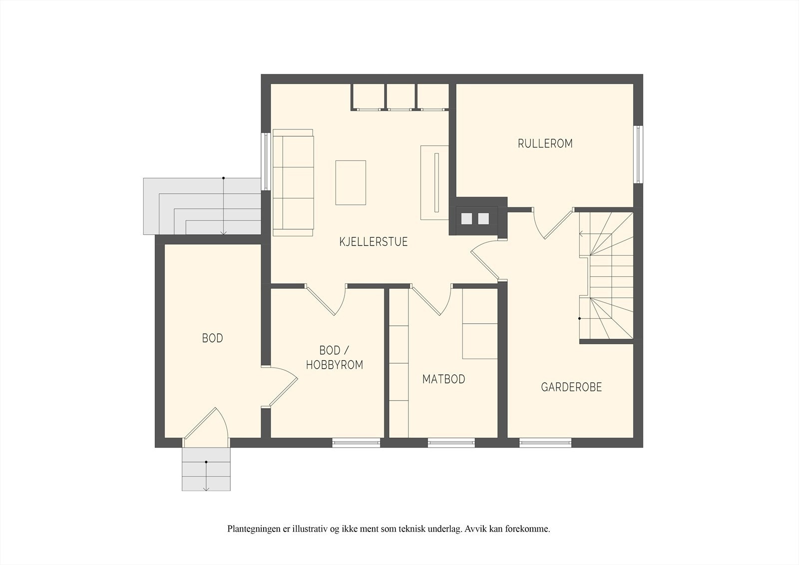 Plantegning u.etg. Galleribilde