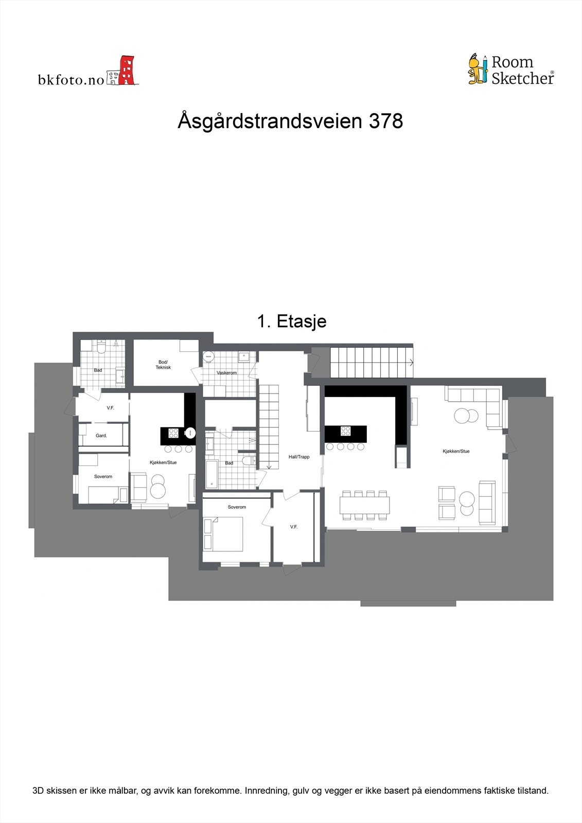 Plantegning 1. etasje Galleribilde