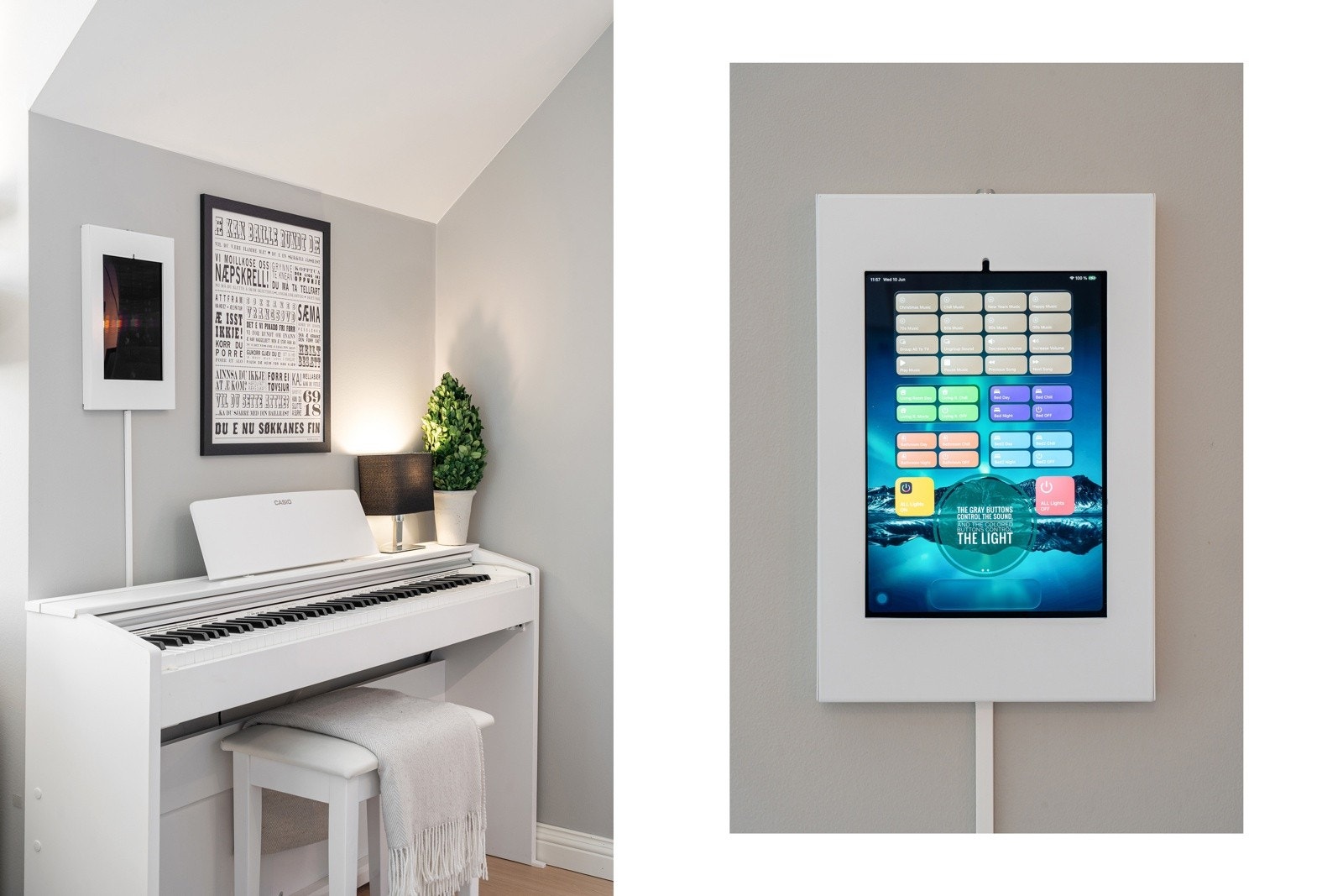 Leiligheten er utstyrt med smartbelysning og kan styres via app. (Ipad medfølger ikke salget). Galleribilde