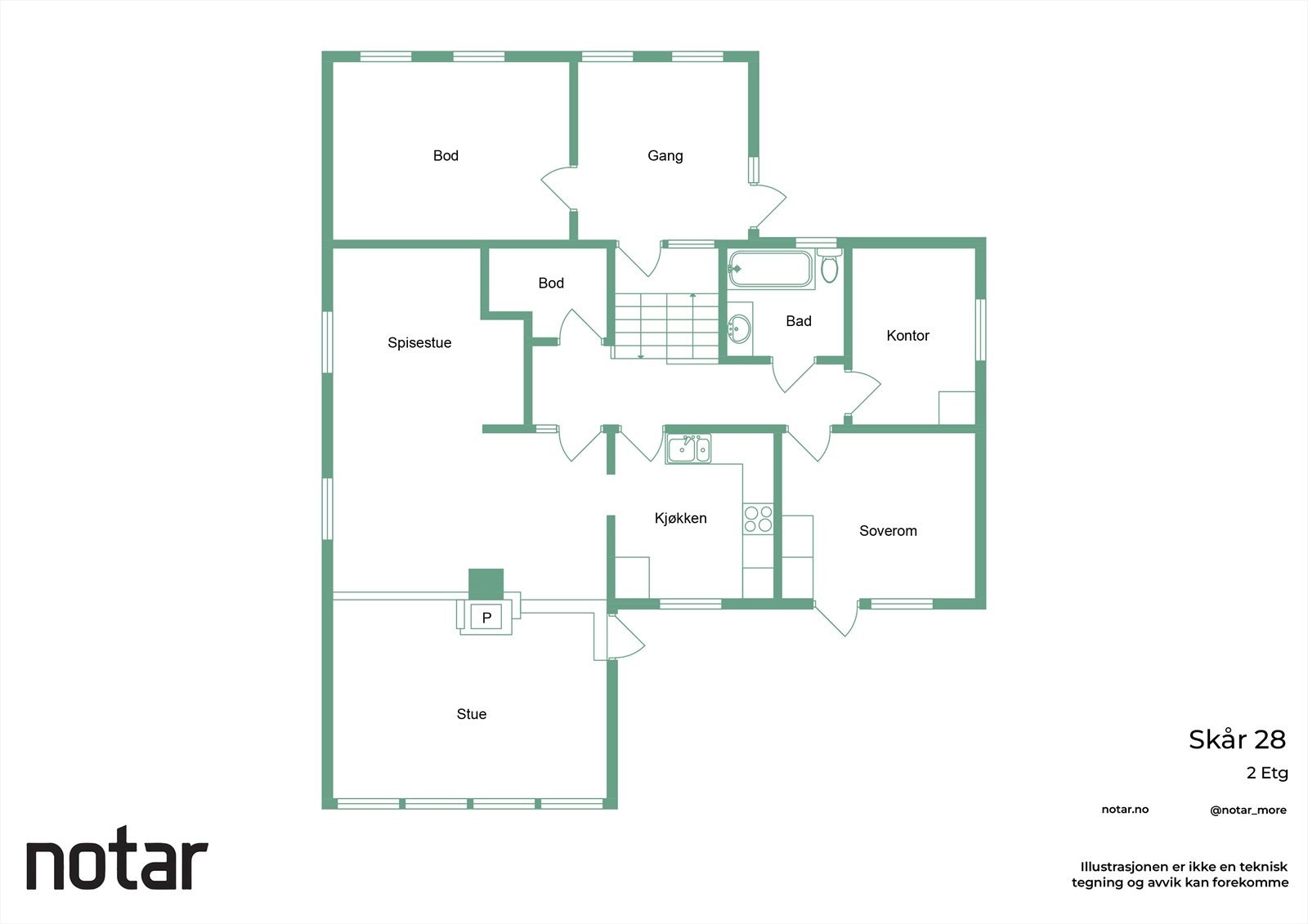 Plantegning hovedetasje Galleribilde