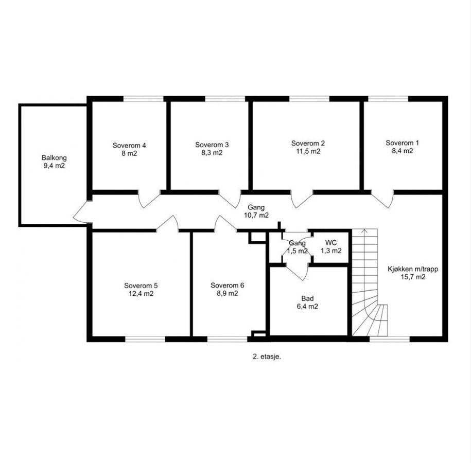 Hovedetasje - Plantegning Galleribilde