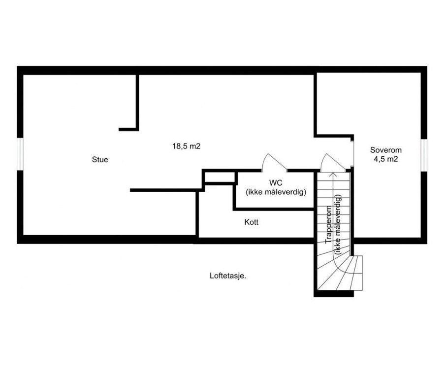 Loftsetasje - Plantegning Galleribilde