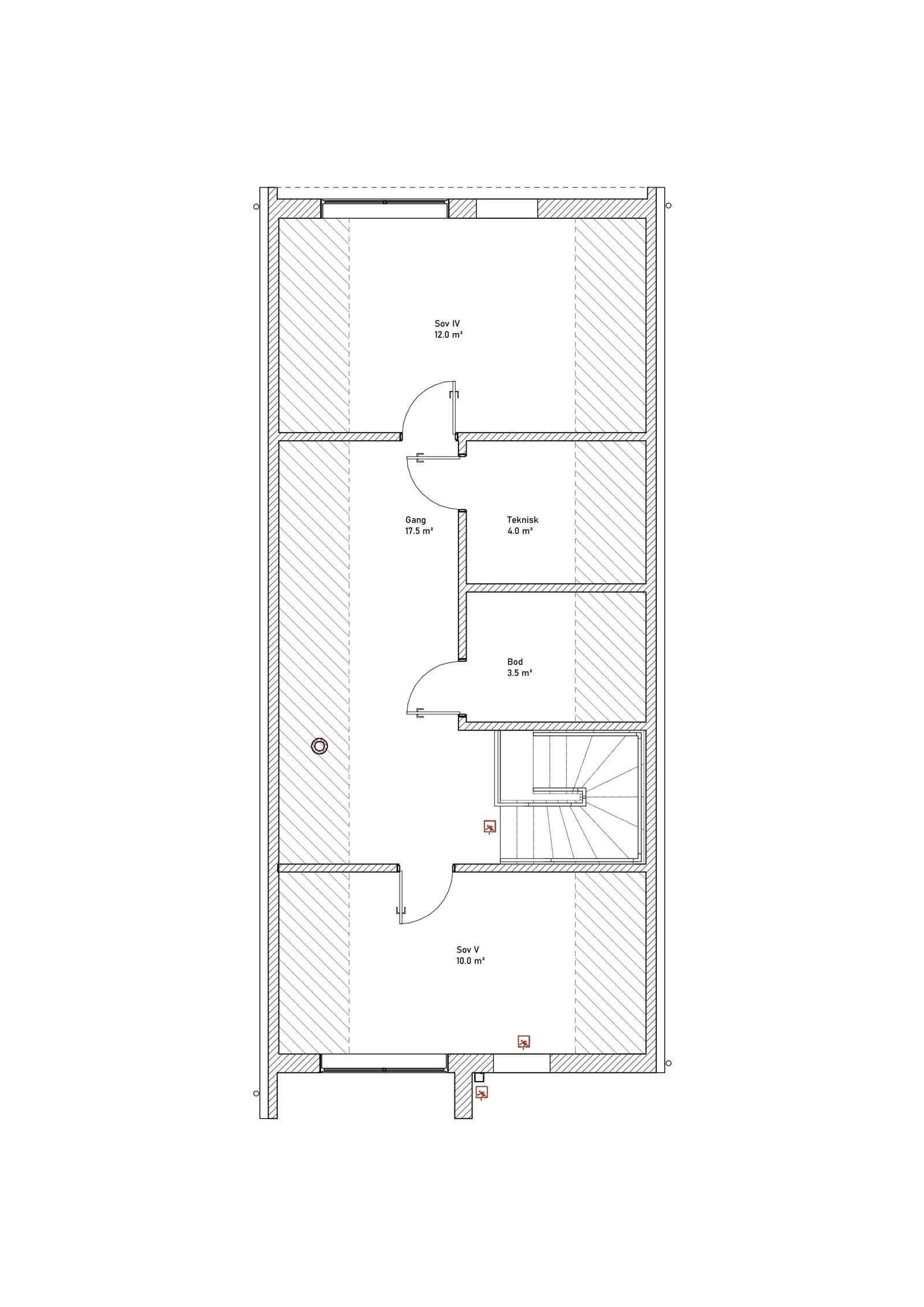 3. etasje: Hall, 2 soverom, teknisk rom og bod. Galleribilde