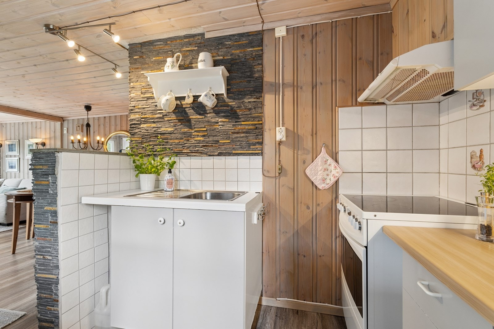 Her ligger det godt til rette for hyggelige måltider og sosial matlaging. Galleribilde
