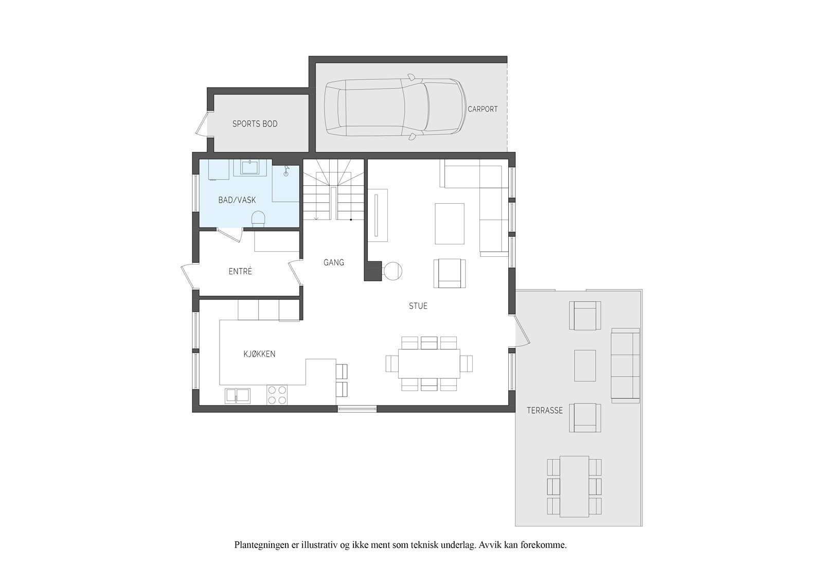 Plantegning 1. etasje. Galleribilde