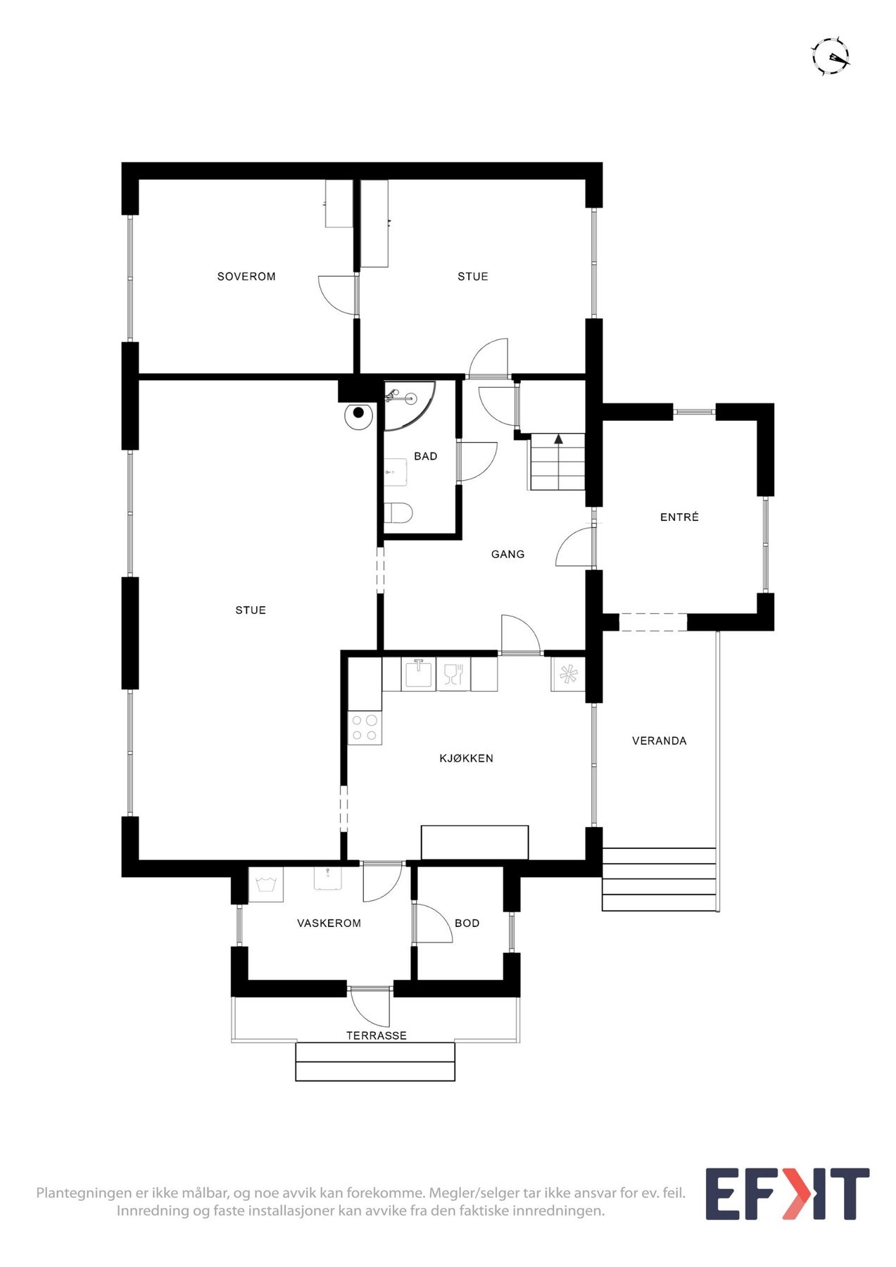 Plantegning hovedetasje, våningshus Galleribilde