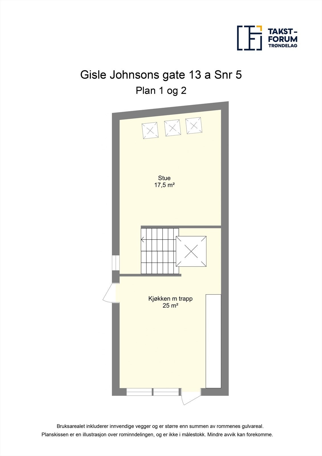 Planskisse plan 1 og 2. Galleribilde