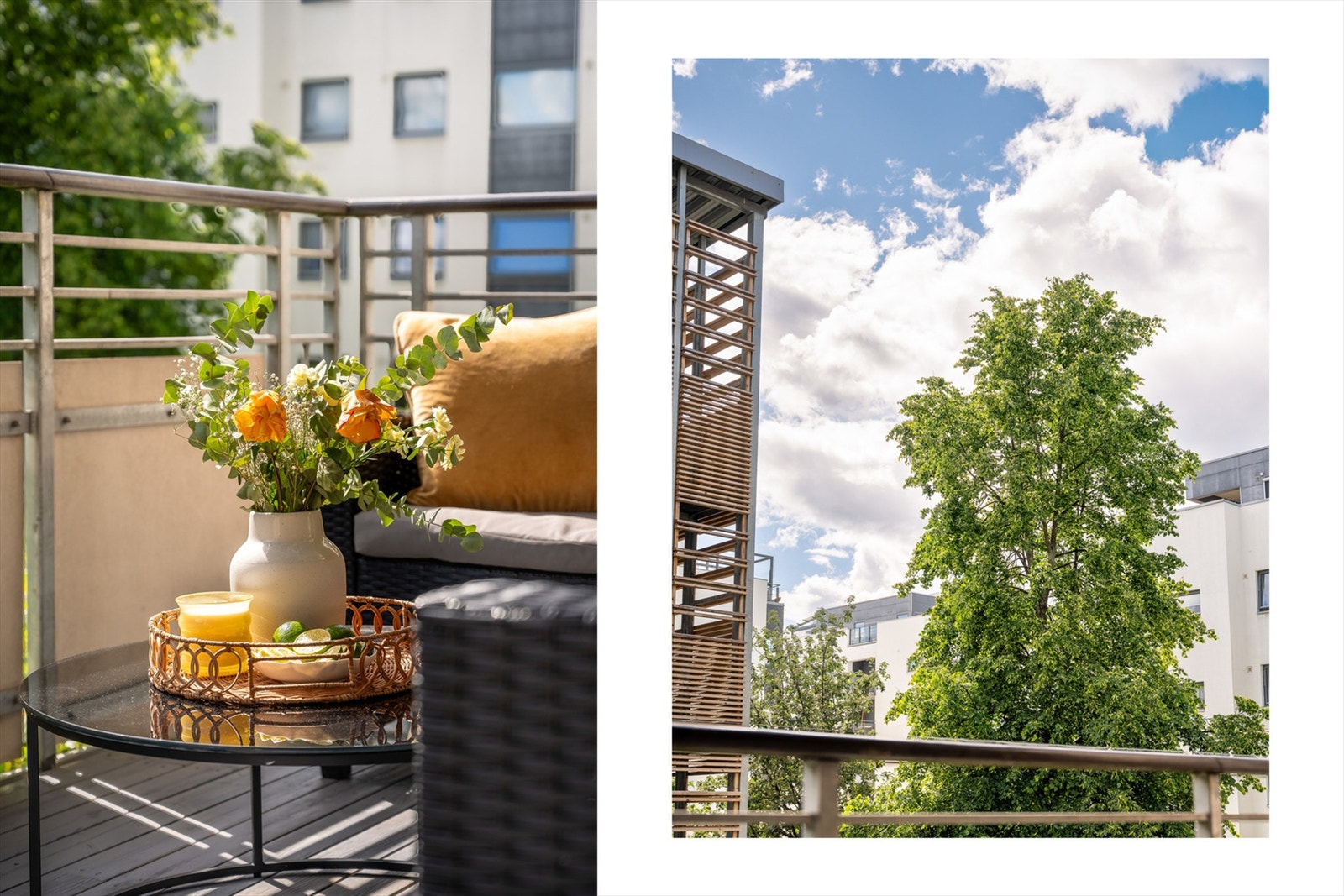 Selger opplyser om gode solforhold med sol på balkongen fra ca. kl 13 til 22 midtsommers Galleribilde
