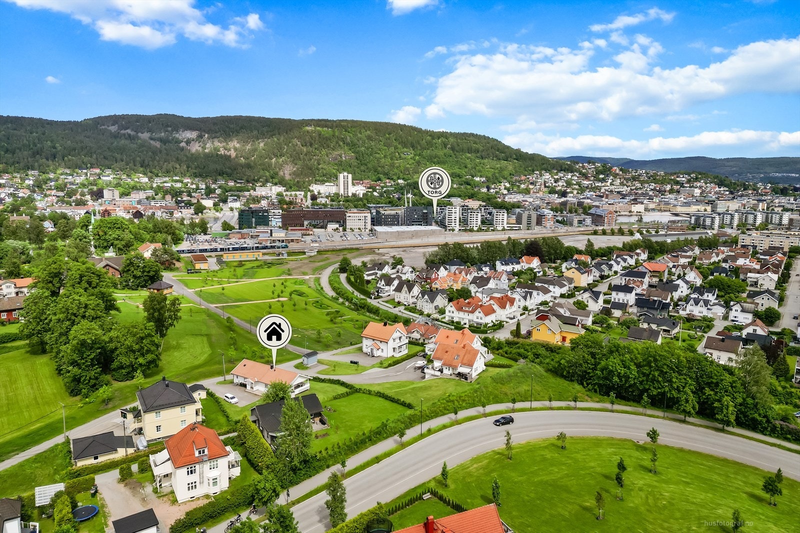 Det er kort vei til bylivet på Union Brygge og promenaden langs Drammenselva. Galleribilde
