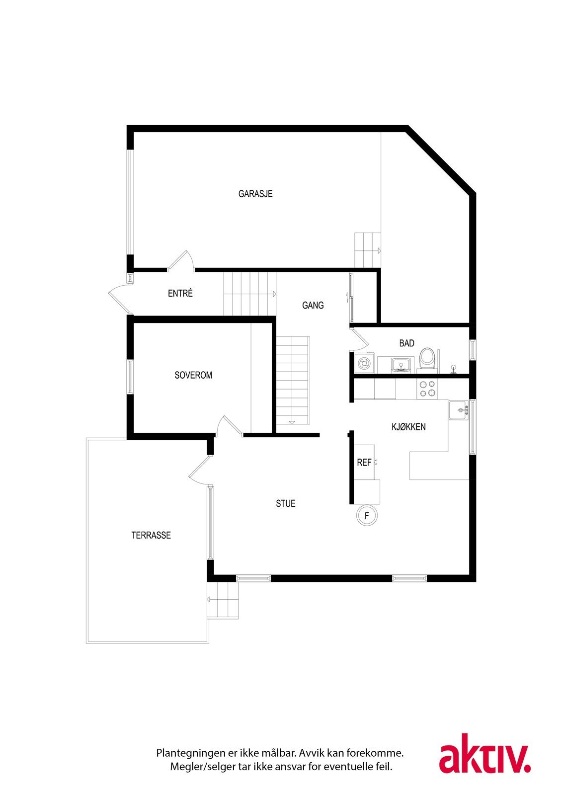 Plantegning 1. etasje Galleribilde