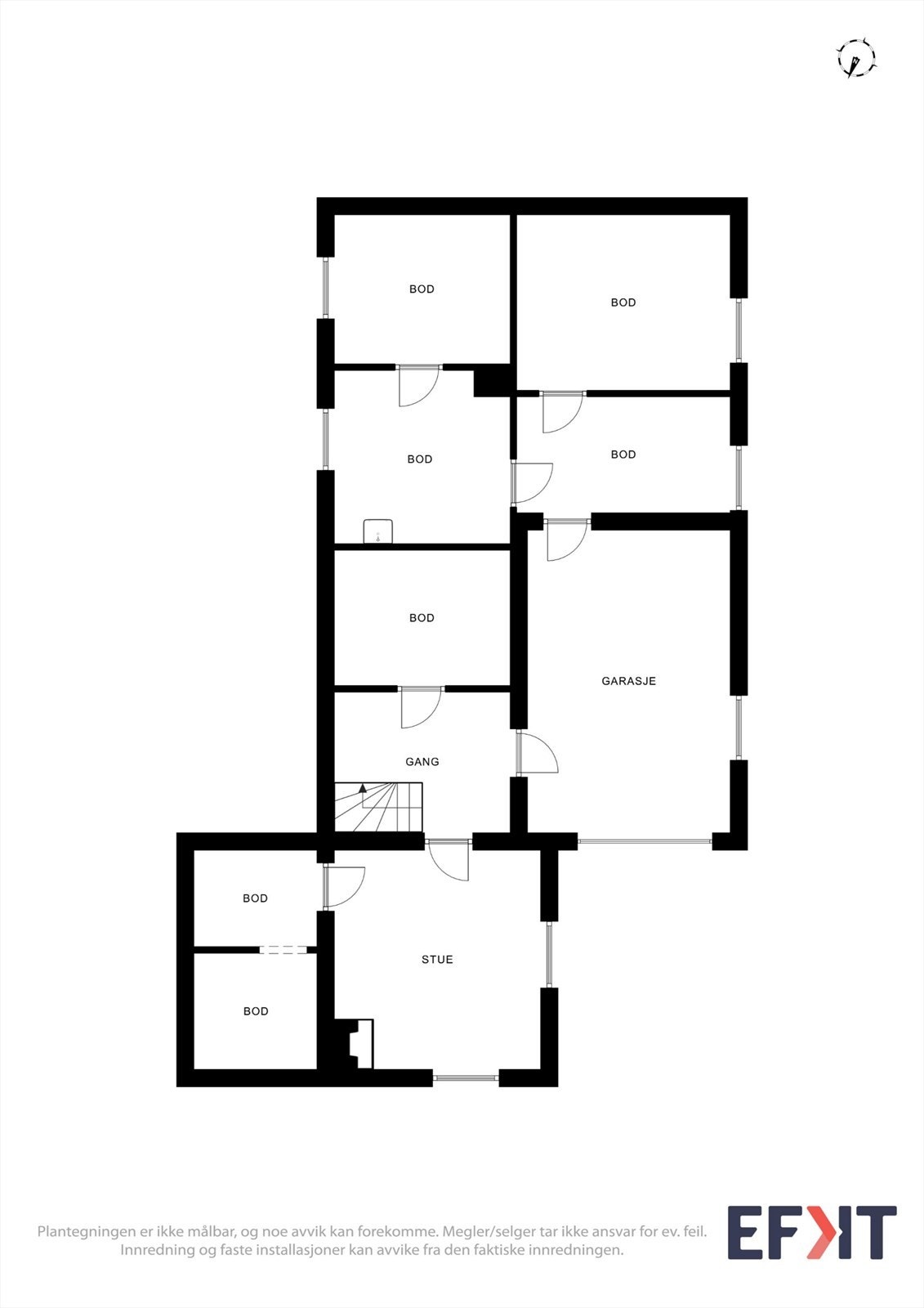 Kjelleren inneholder kjellerstue, integrert garasje og rikelig med bodplass. Galleribilde