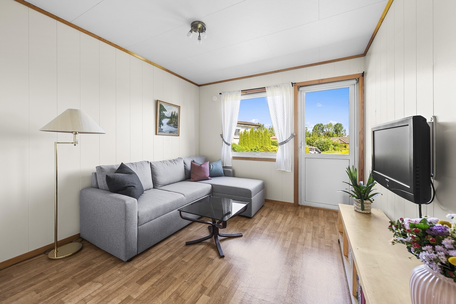 Hovedsoverom benyttes i dag som tv-stue. Galleribilde