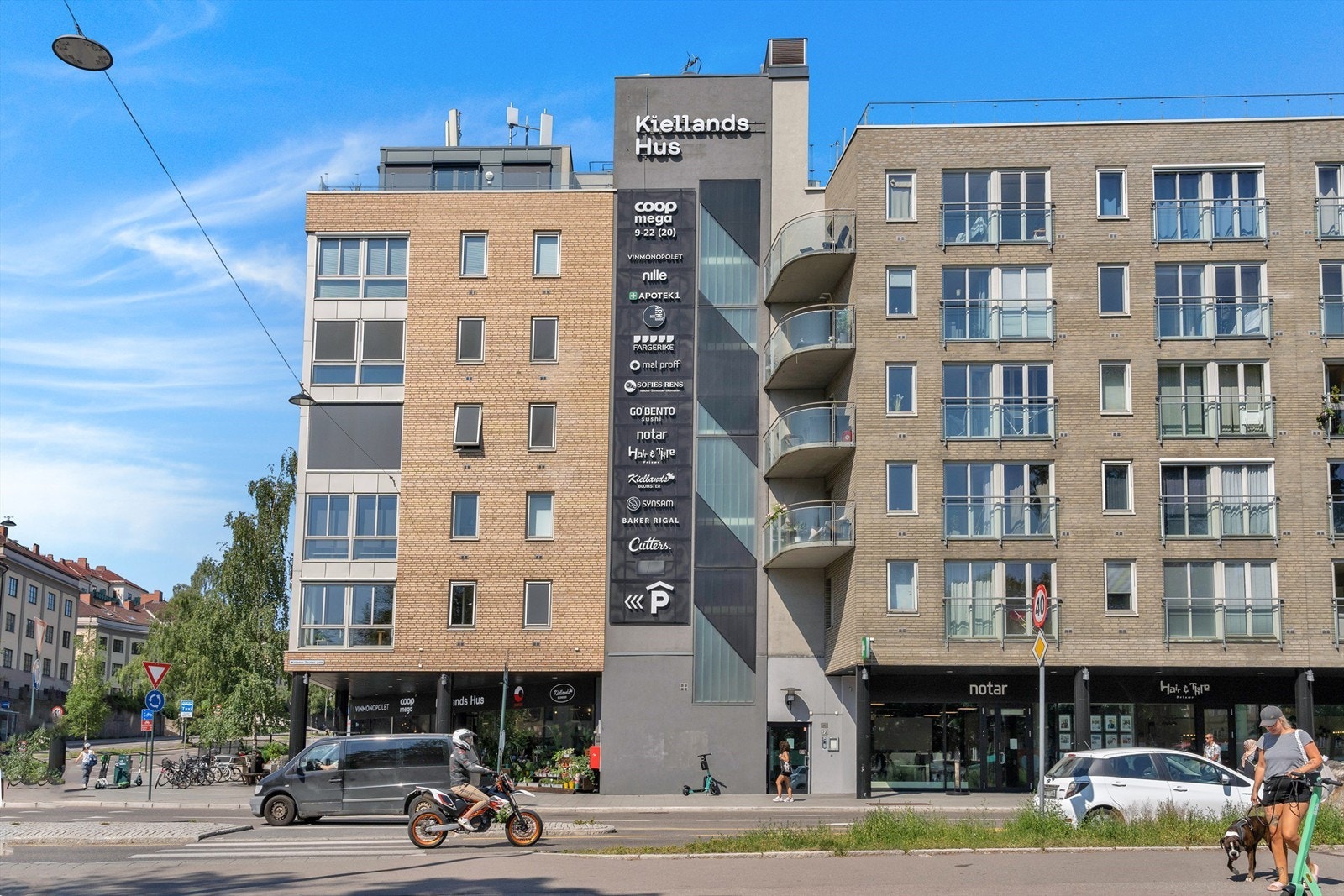Kiellands hus like ved har Coop Mega, Vinmonopolet, blomsterbutikk, apotek, bokhandel og en koselig kafé. Galleribilde