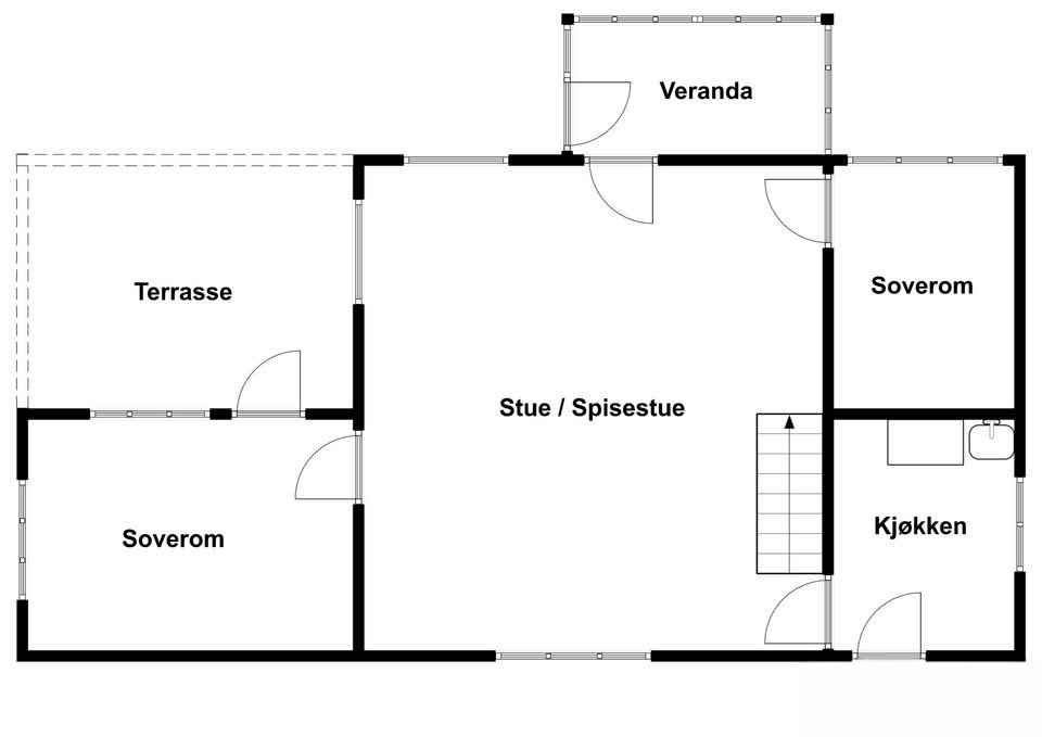 Plantegning av hytta Galleribilde