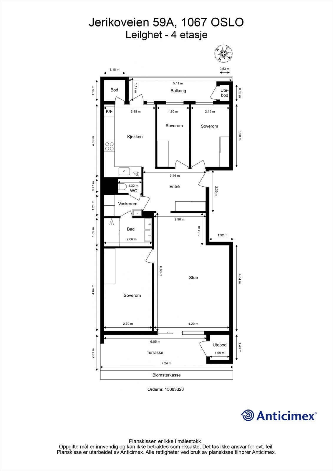 Målsatt plantegning Galleribilde