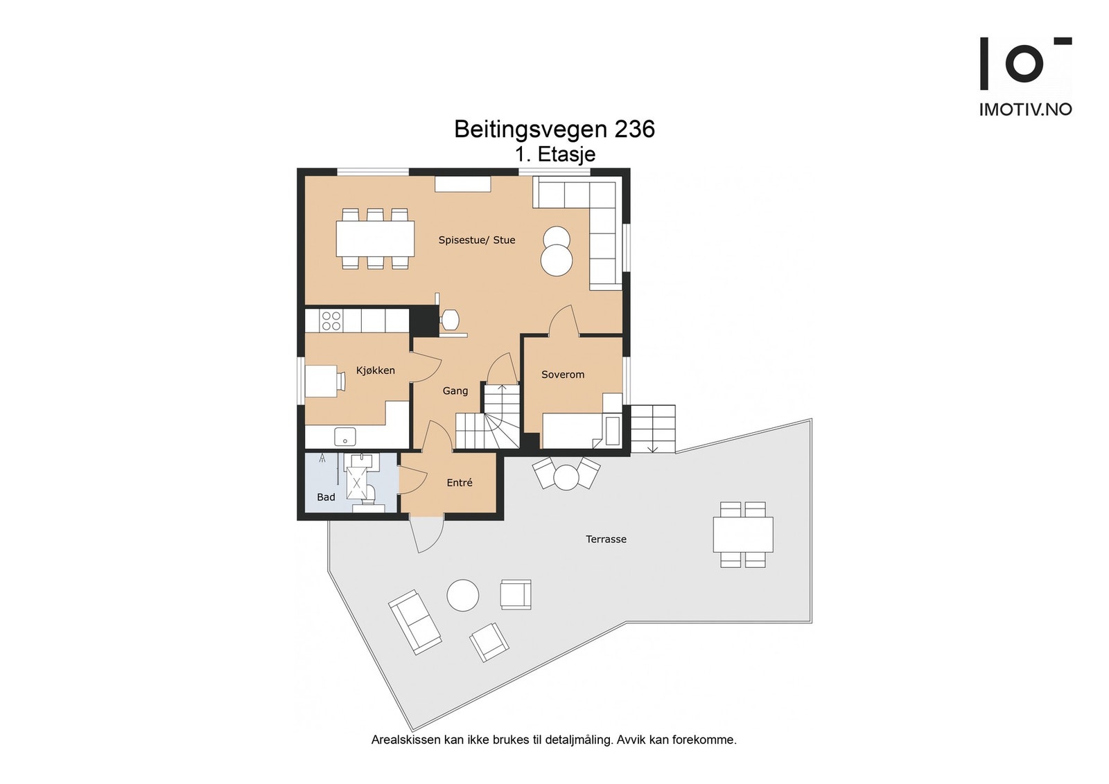Plantegning hovedetasje - BRA: 63 kvm - TBA: 64 kvm Galleribilde