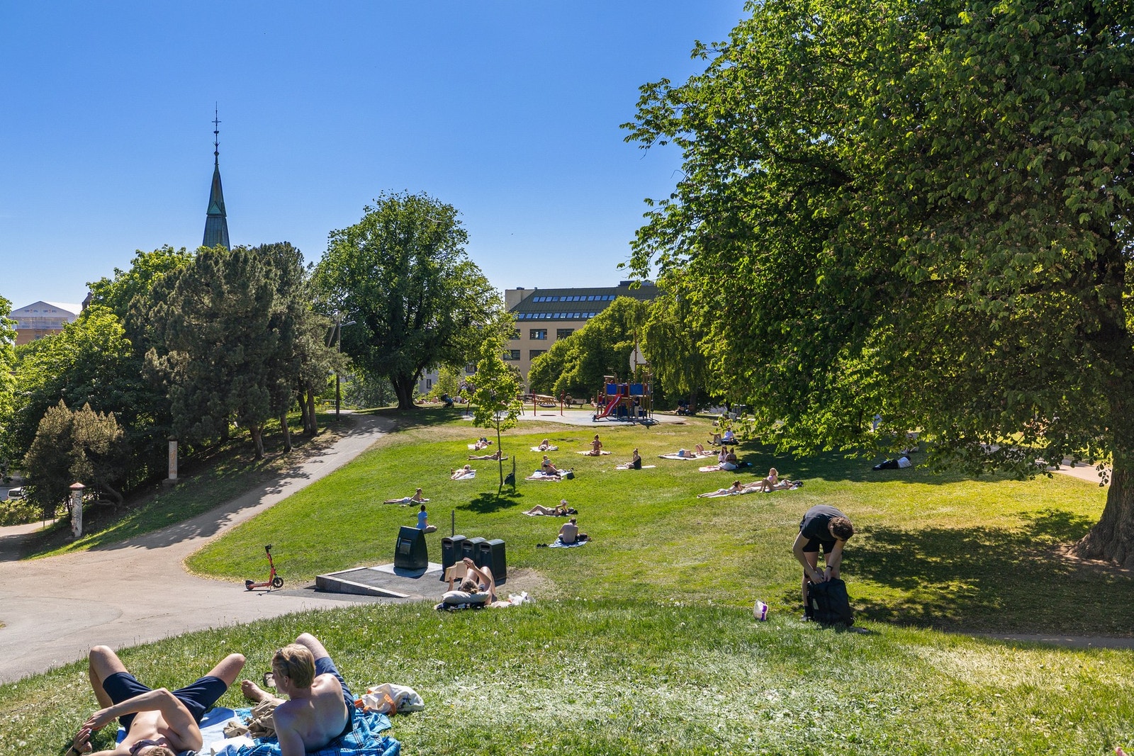 Det er heller ikke langt til flotte St. Hanshaugen park. Galleribilde