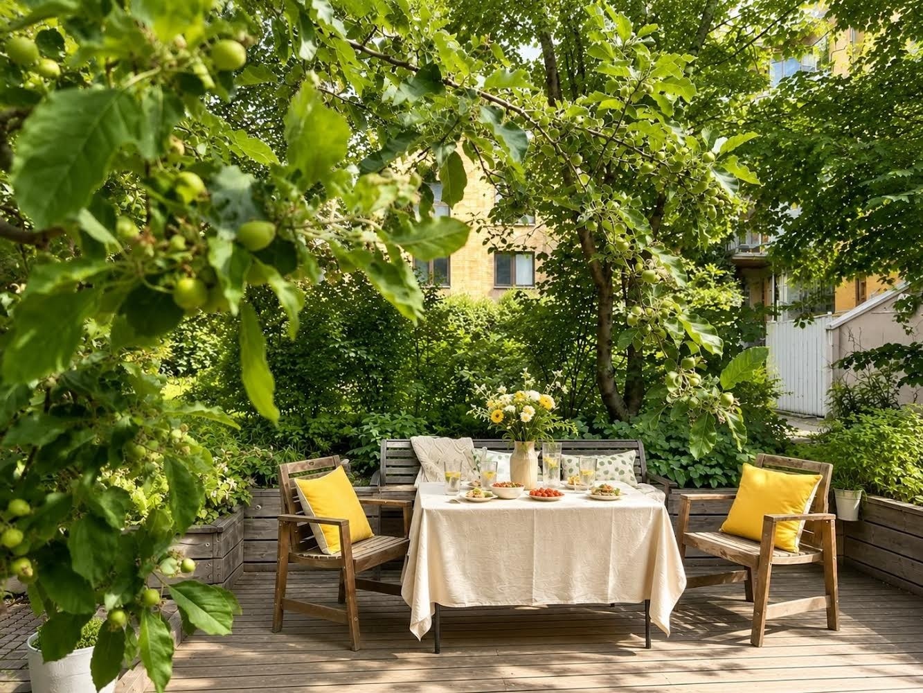 Det er sittegruppe som alle beboerne i borettslaget kan fritt disponere til bruk. Galleribilde