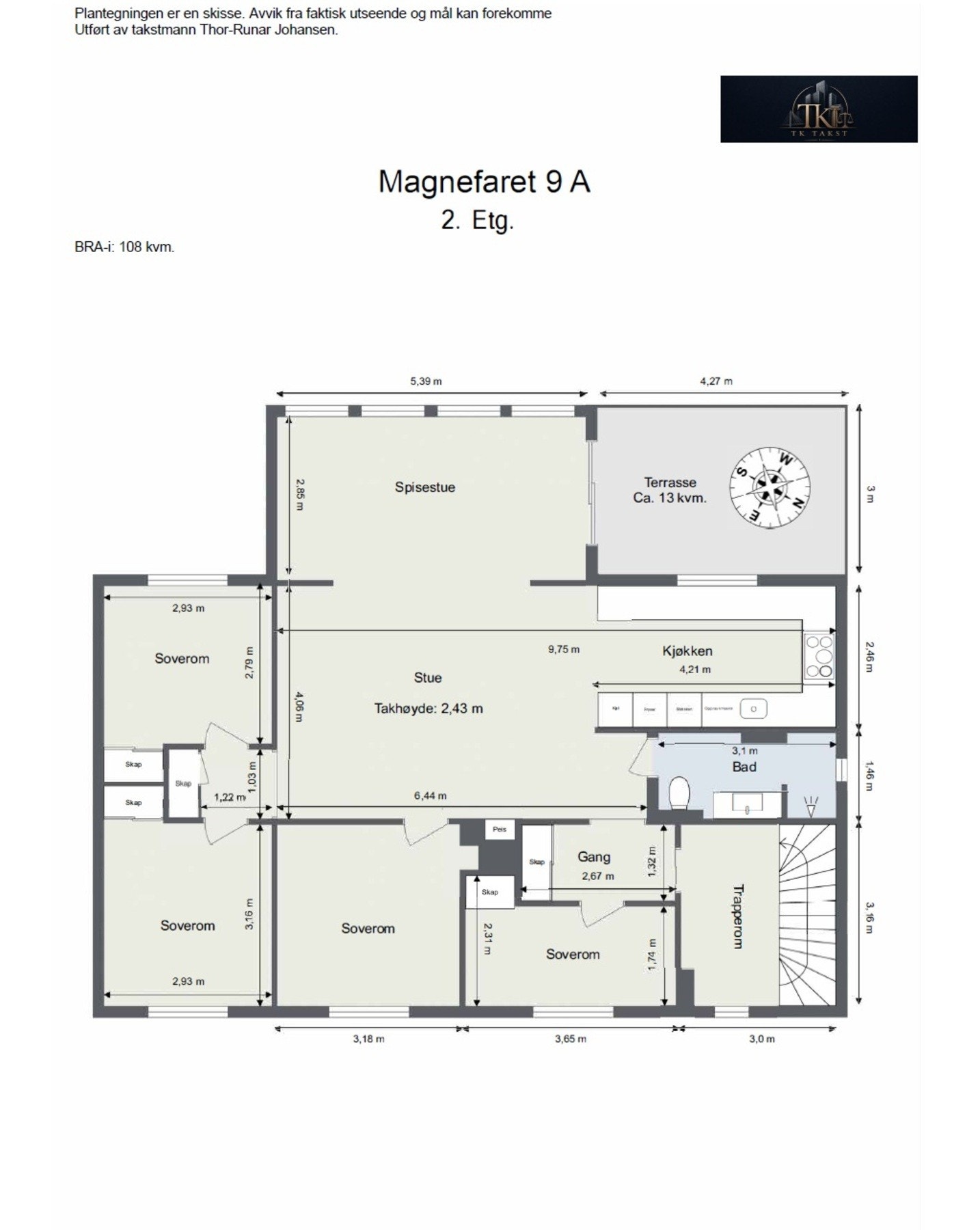 Plantegning 2. etasje Galleribilde