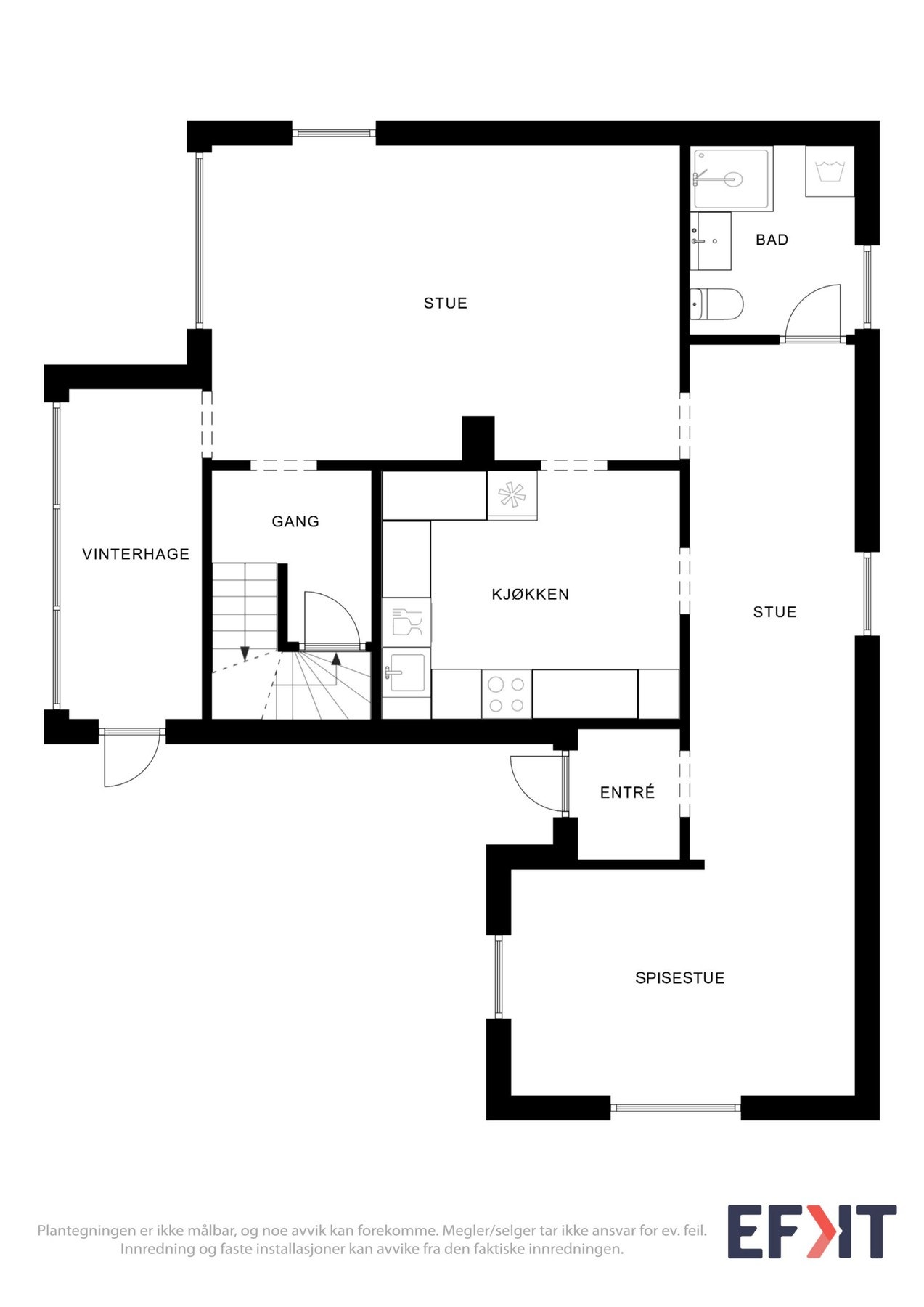 Planskisse hovedetasje. Galleribilde