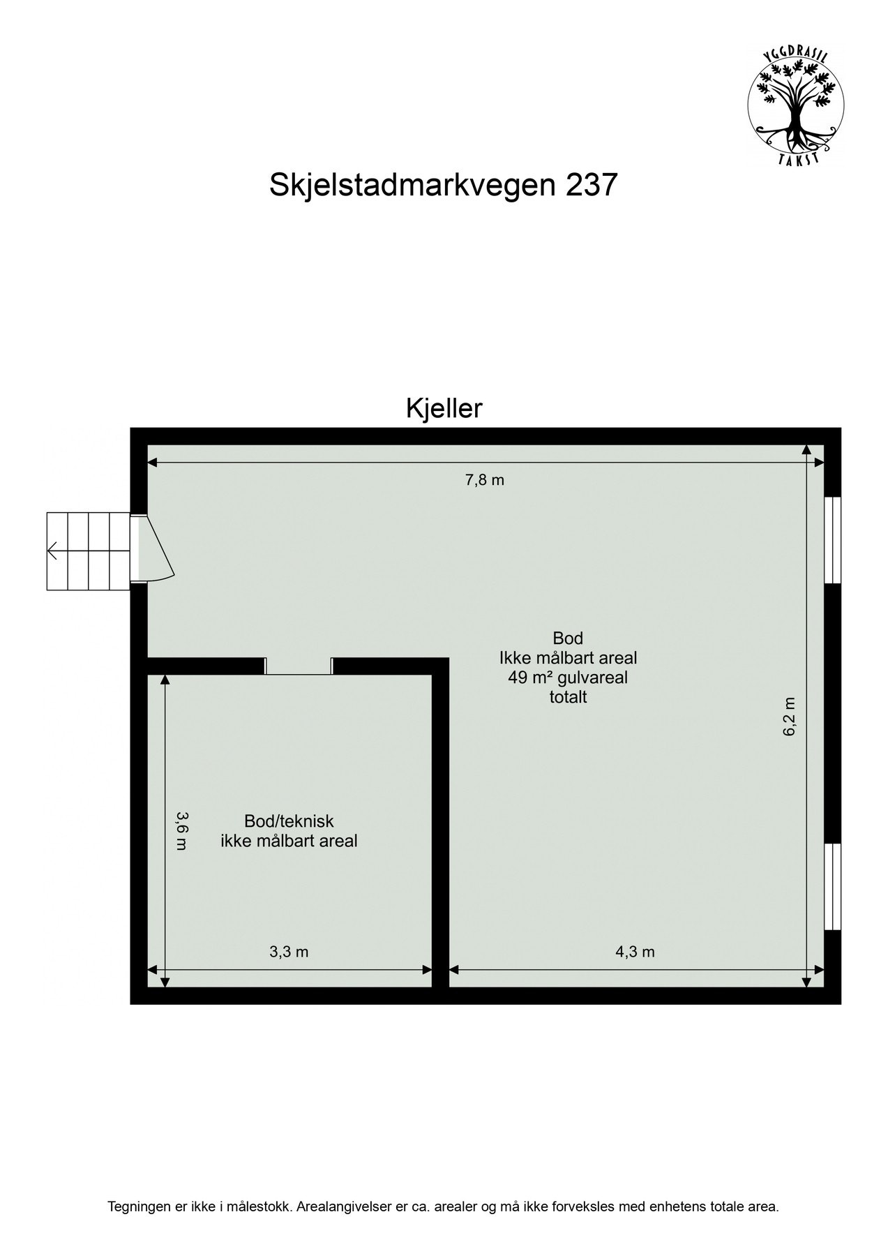 Planskisse kjeller Galleribilde