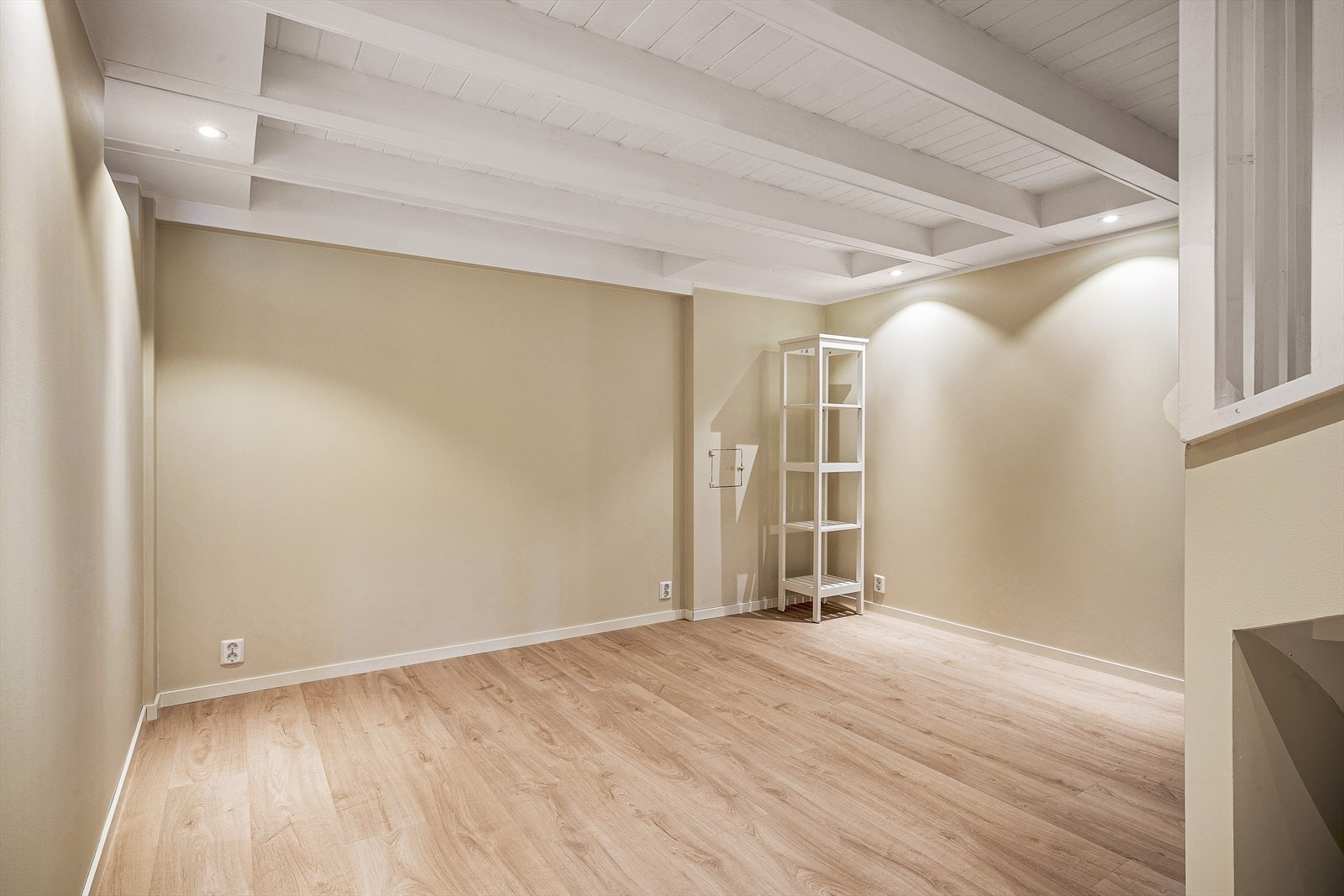 Kjellerstuen skaper en lun og tilbaketrukket atmosfære, perfekt for rolige kvelder, hjemmekino eller som et fleksibelt rom for hobbyer og fritidsaktiviteter. Galleribilde