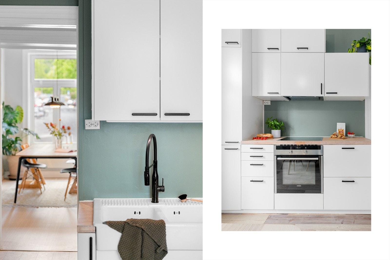Kjøkkenet ligger med kort vei til stuen, slik at du fortsatt er en del av middagsselskapet og samtalene. Rikelig med skap- og benkeplass. Galleribilde