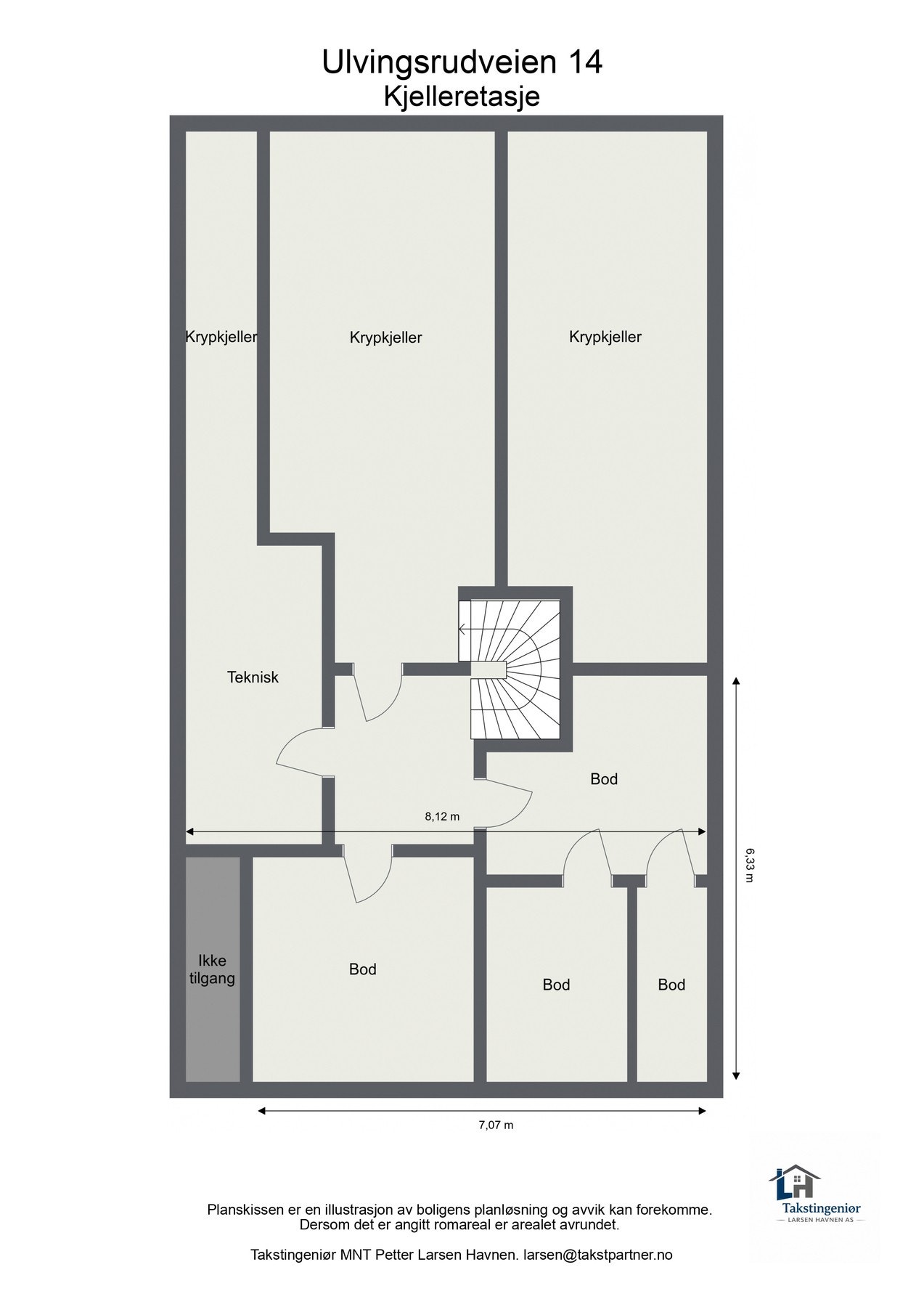 Planskisse kjeller. Galleribilde