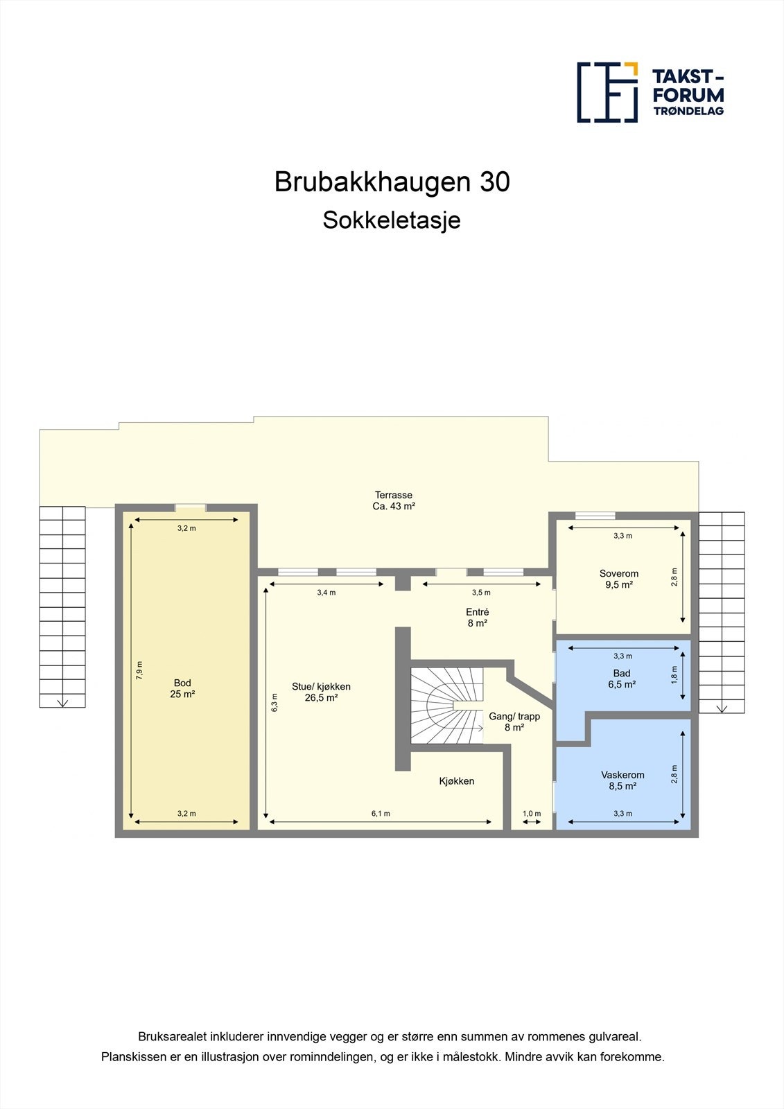 Planskisse sokkeletasje. Galleribilde
