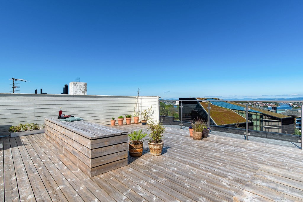 Felles takterrasse med fantastisk utsikt. Galleribilde