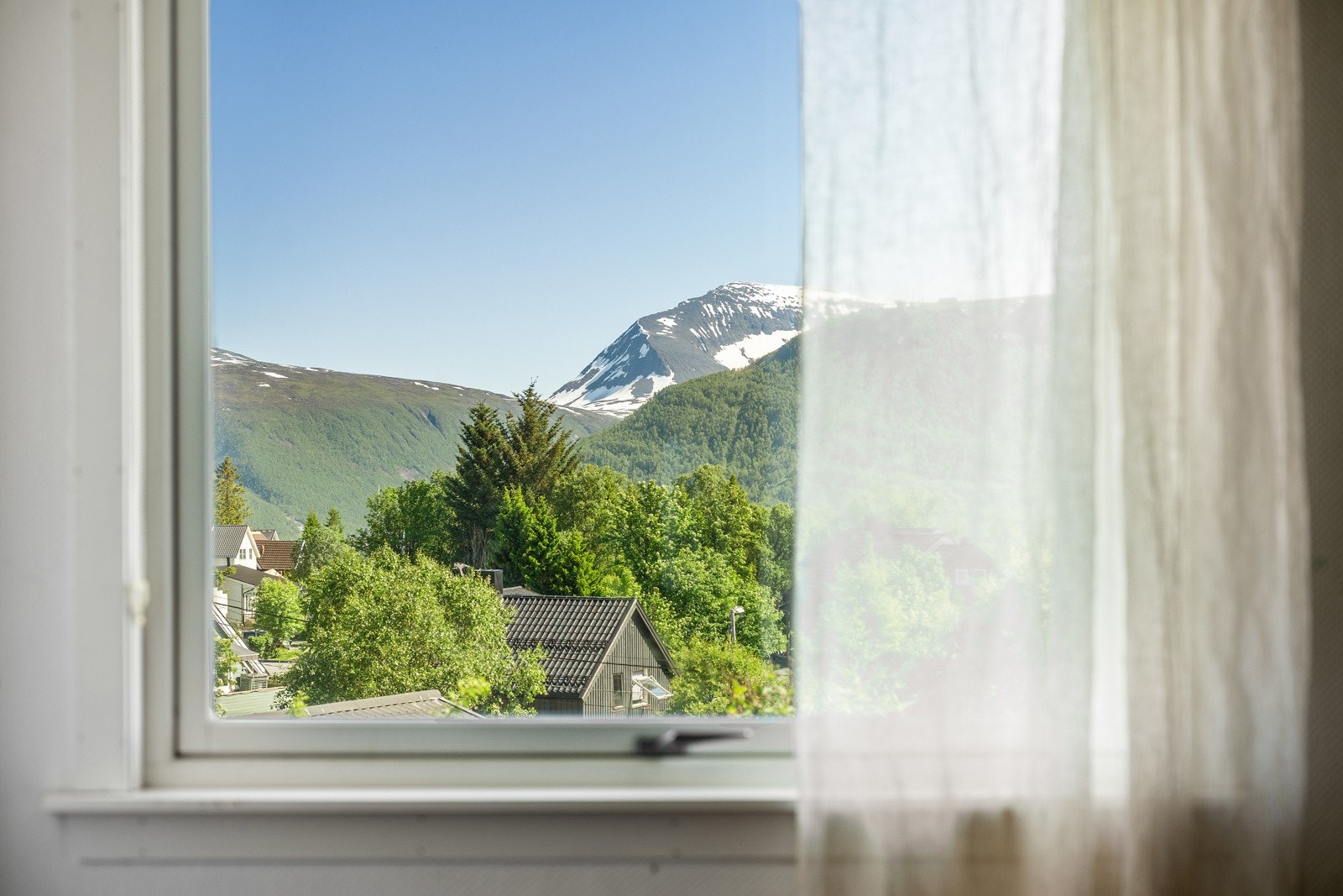Nydelig utsikt mot fjellene.
