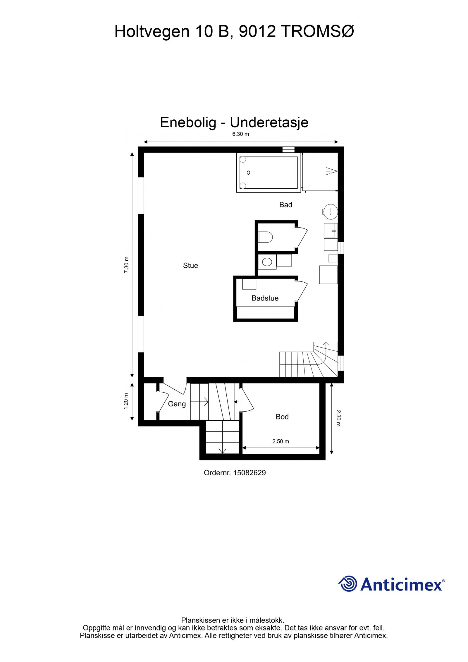 Plantegning målsatt  - Underetasje