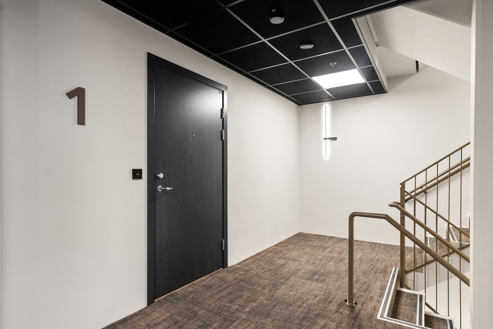 Fellesarealene i bygget holder en gjennomført og moderne standard. Galleribilde