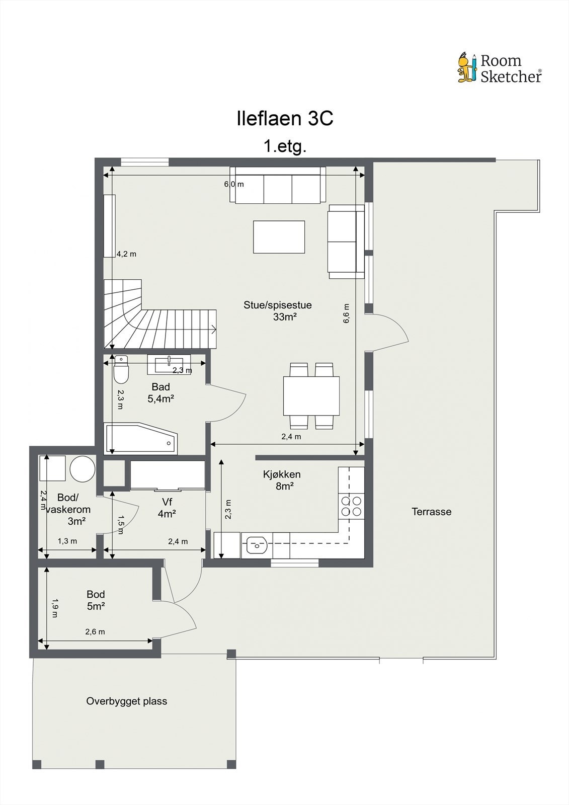 Planløsning 1. etasje Galleribilde