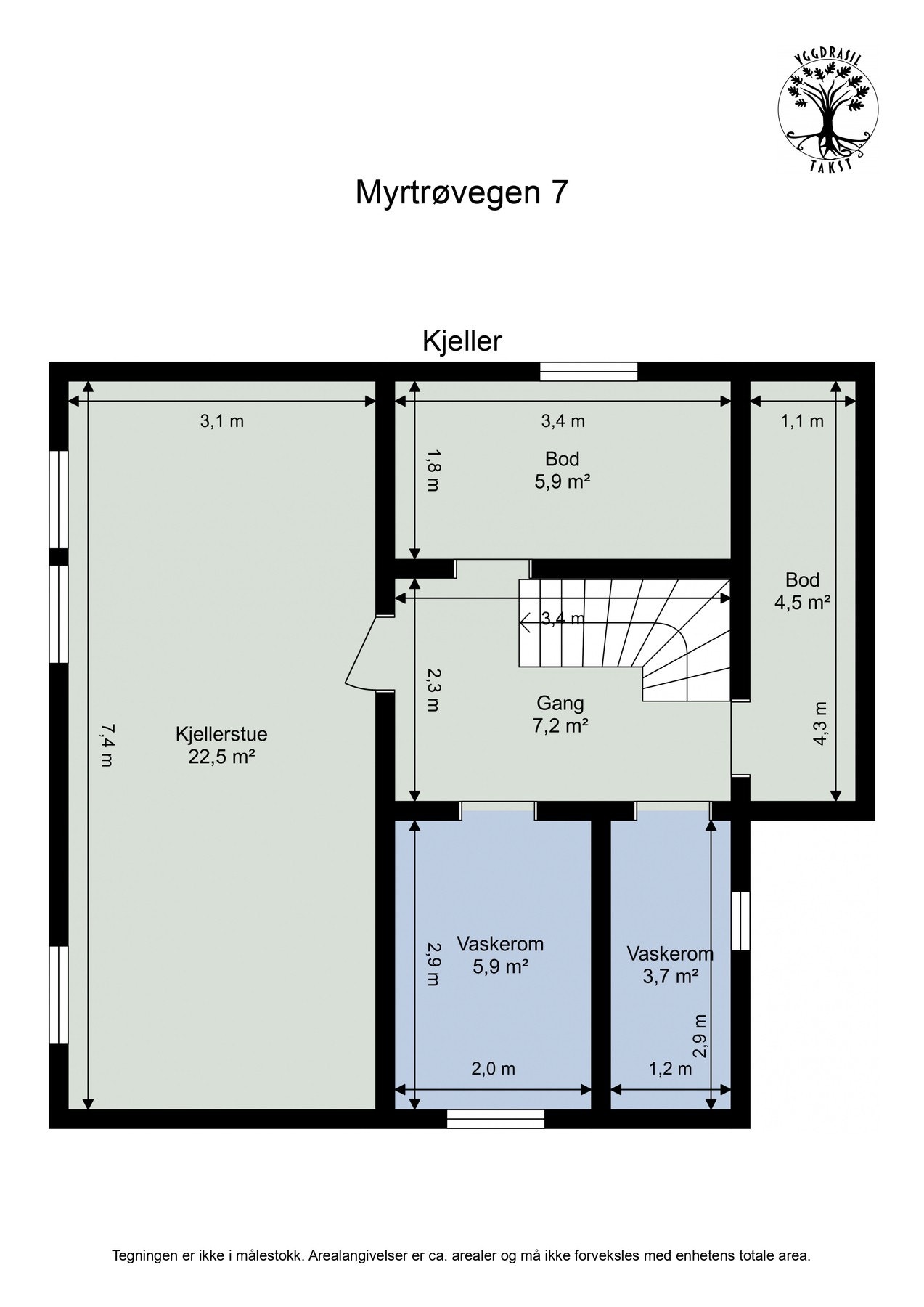 Planskisse kjeller Galleribilde