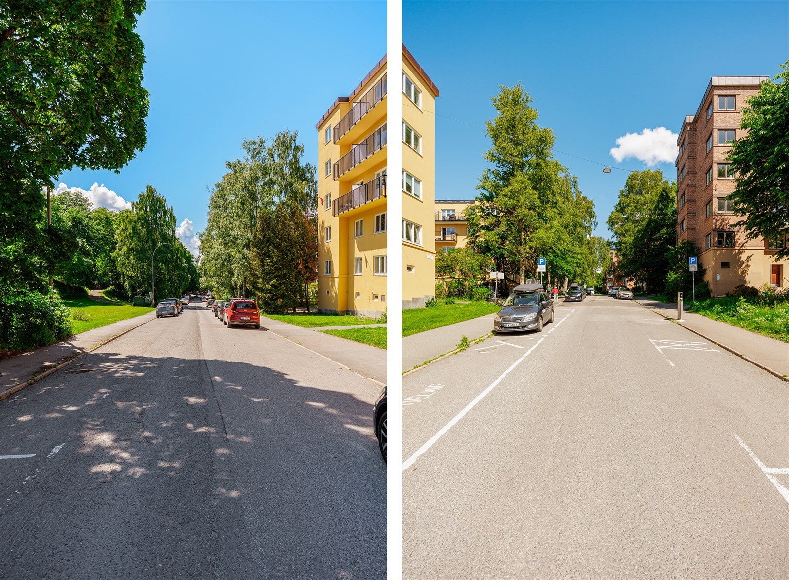 Det er beboerparkering tilgjengelig rett utenfor. Med beboerparkeringstillatelse kan man parkere hele døgnet. Galleribilde