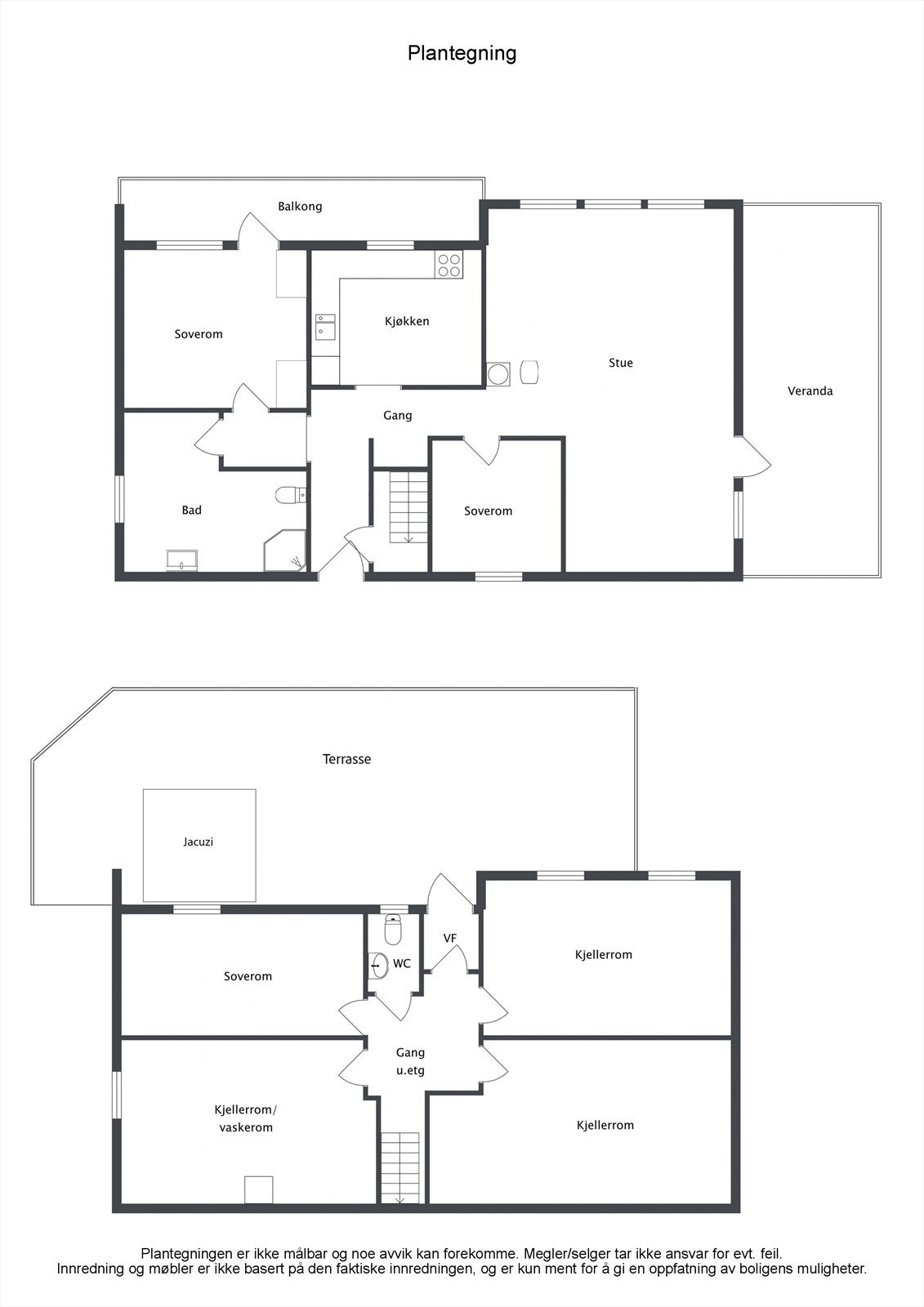 Enebolig over to plan med en innholdsrik og familievennlig romfordeling. Galleribilde