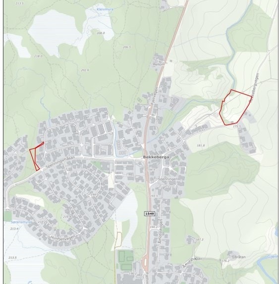Oversiktskart over tomtene Galleribilde