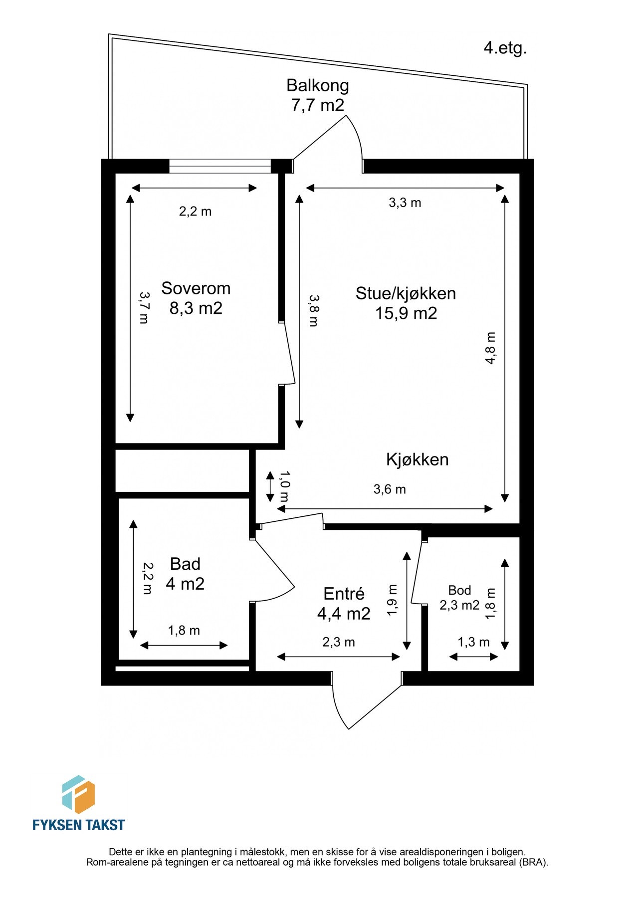 Målsatt planskisse. Galleribilde
