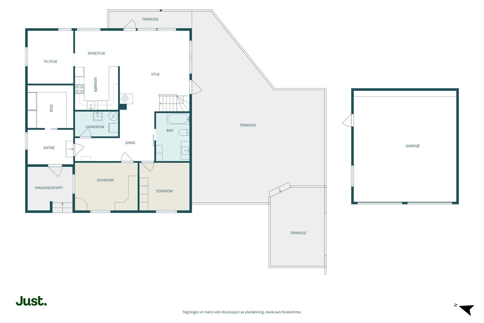 Planløsning første plan. Galleribilde